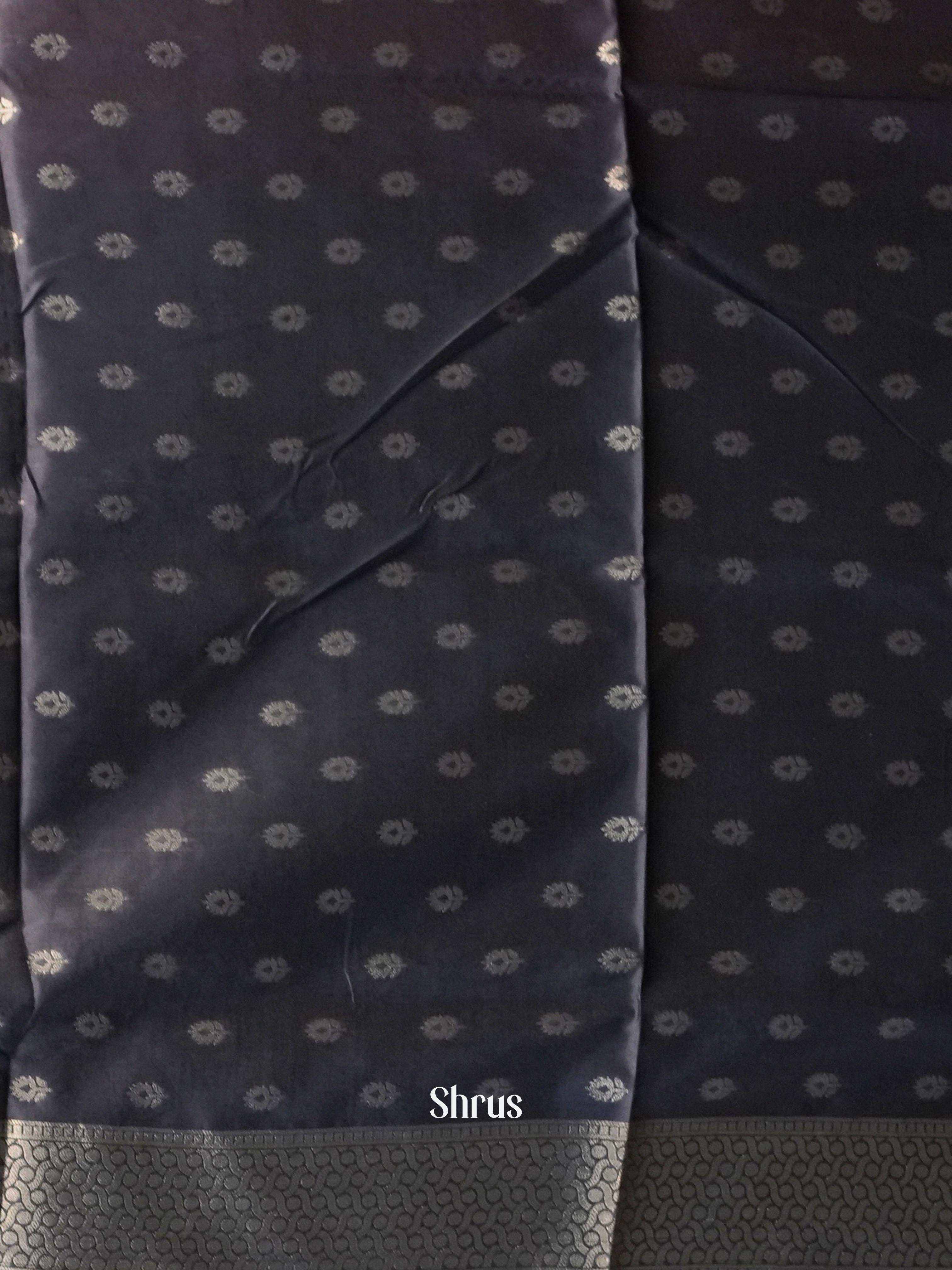 Pink & Black - Semi Softsilk Saree - Shop on Shrus.com