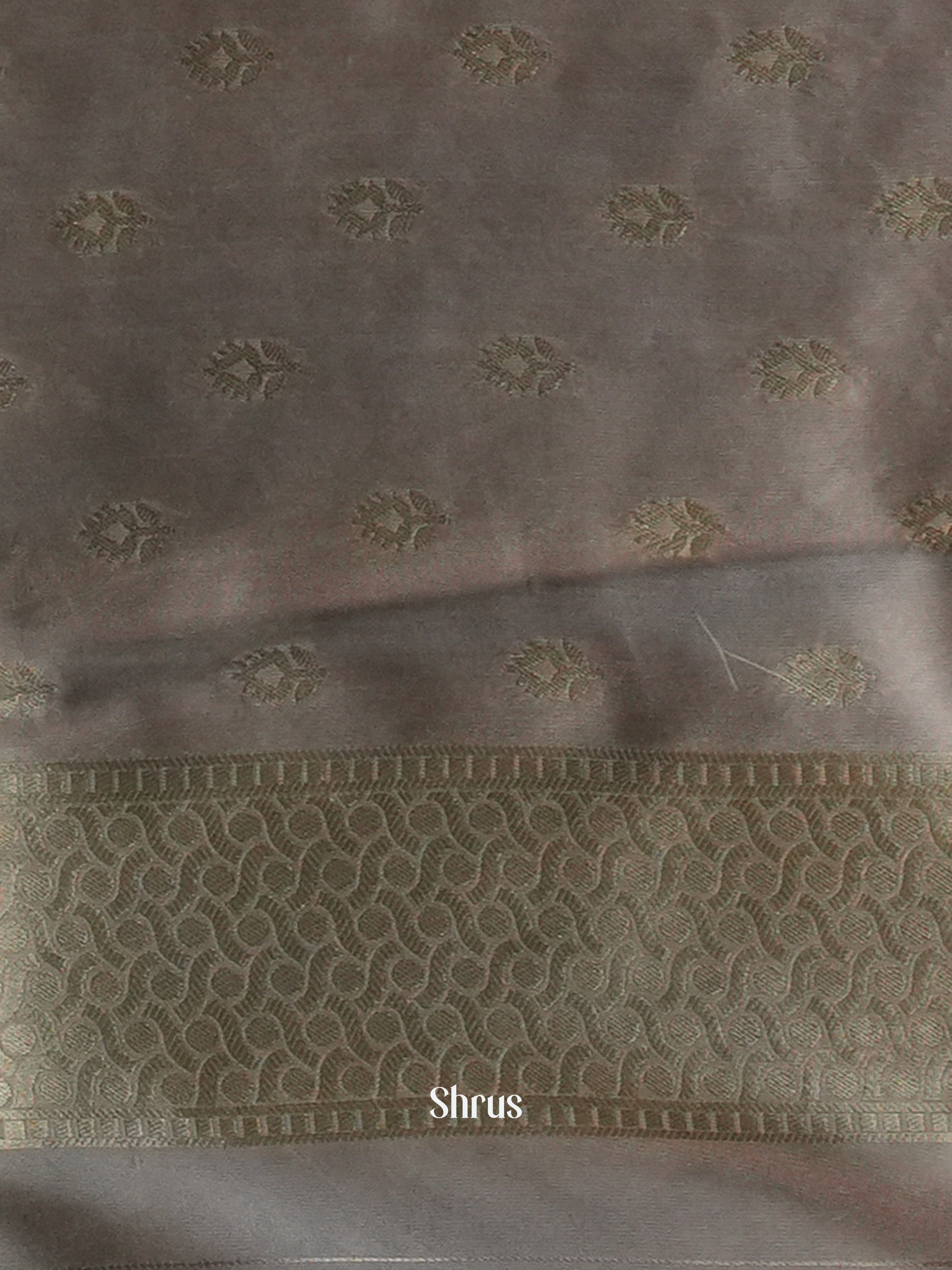 Green & Grey - Semi Softsilk Saree - Shop on Shrus.com