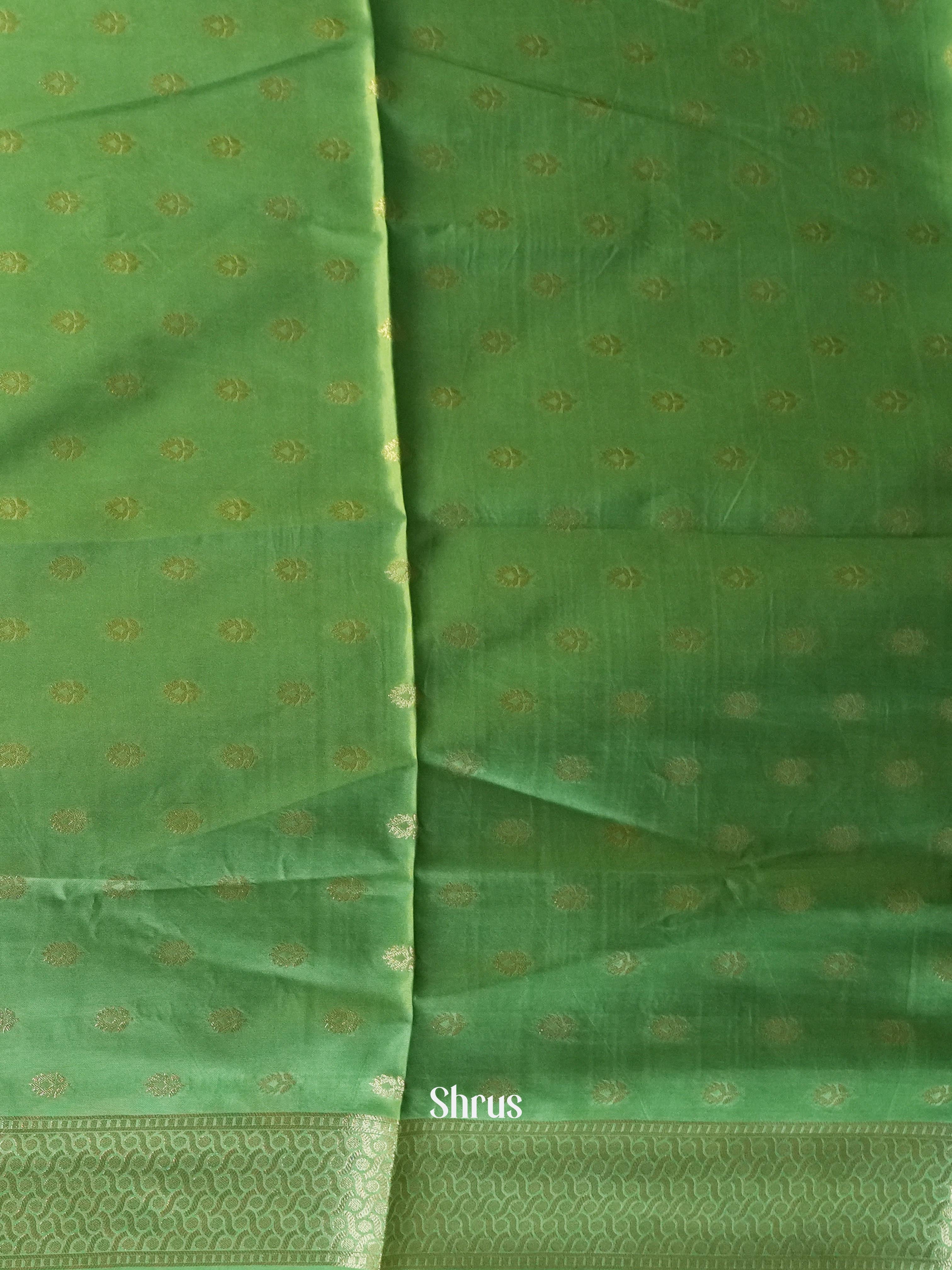 Blue & Green - Semi Softsilk Saree - Shop on Shrus.com