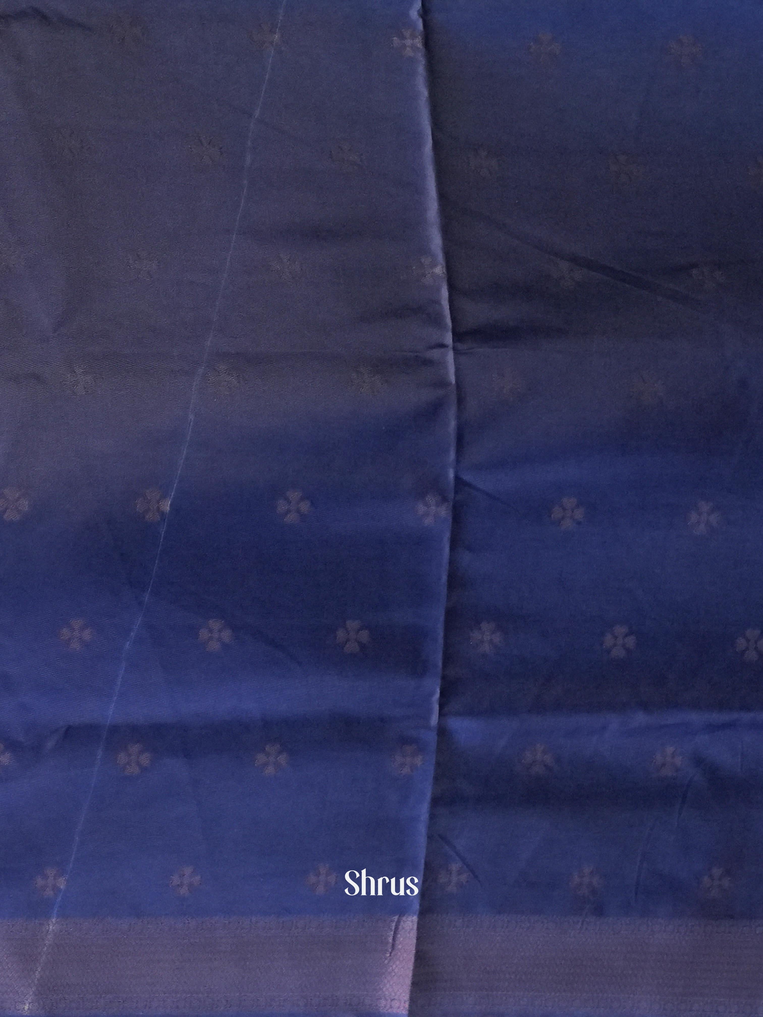 Teal & Blue- Semi Softsilk Saree - Shop on Shrus.com