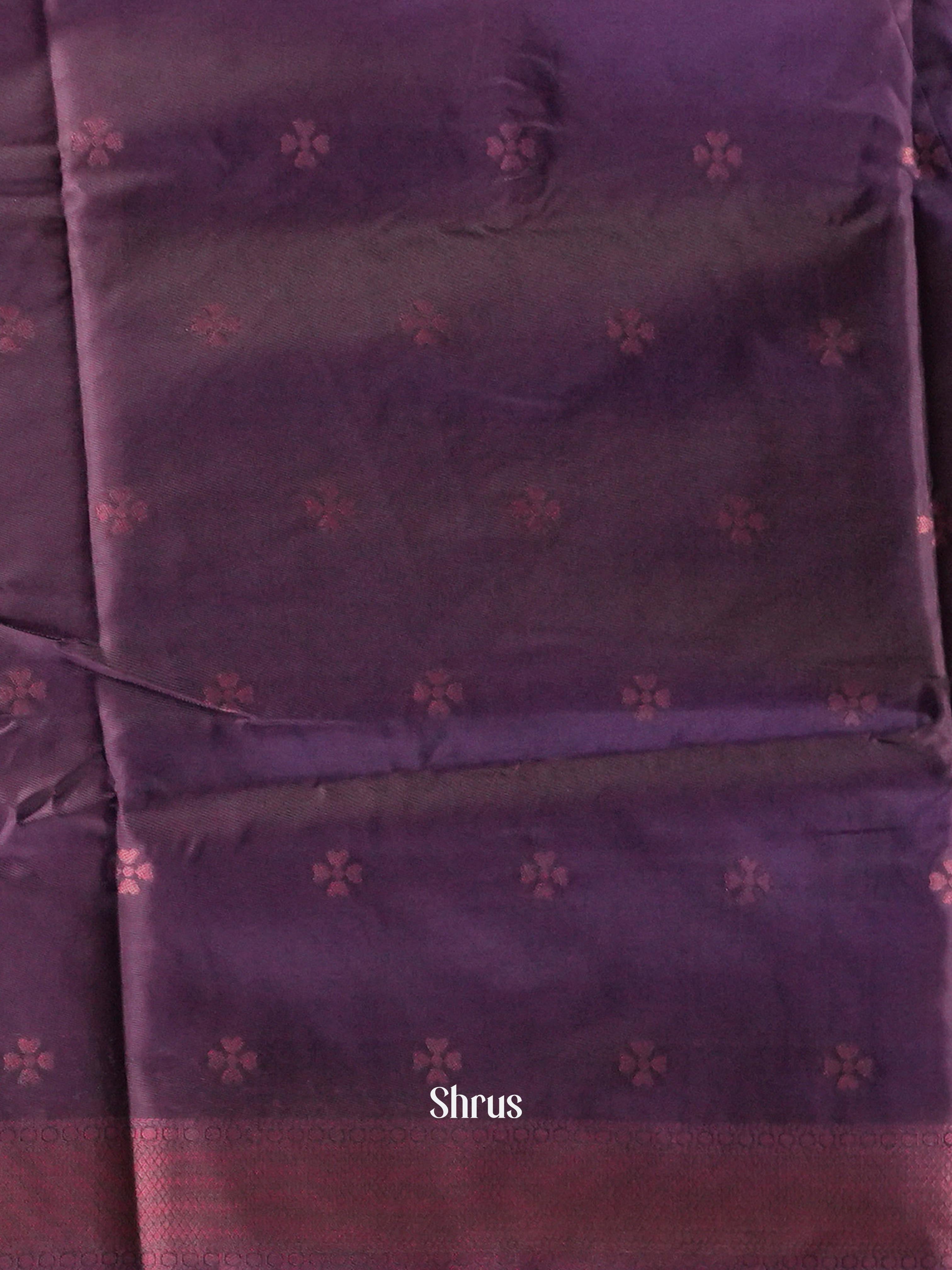 Yellow & Purple - Semi Softsilk Saree - Shop on Shrus.com