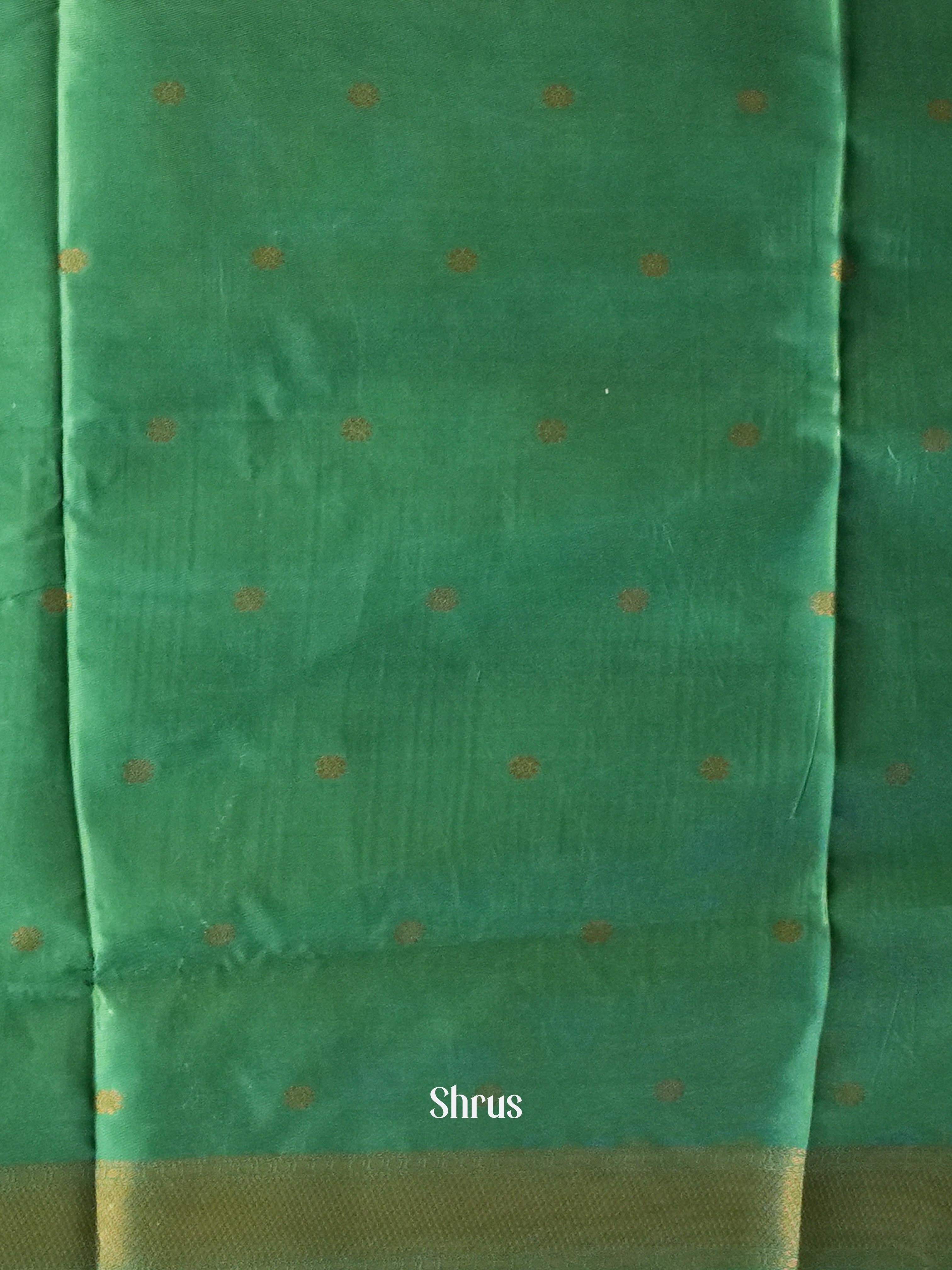Pastel Green & Green - Semi Softsilk Saree - Shop on Shrus.com