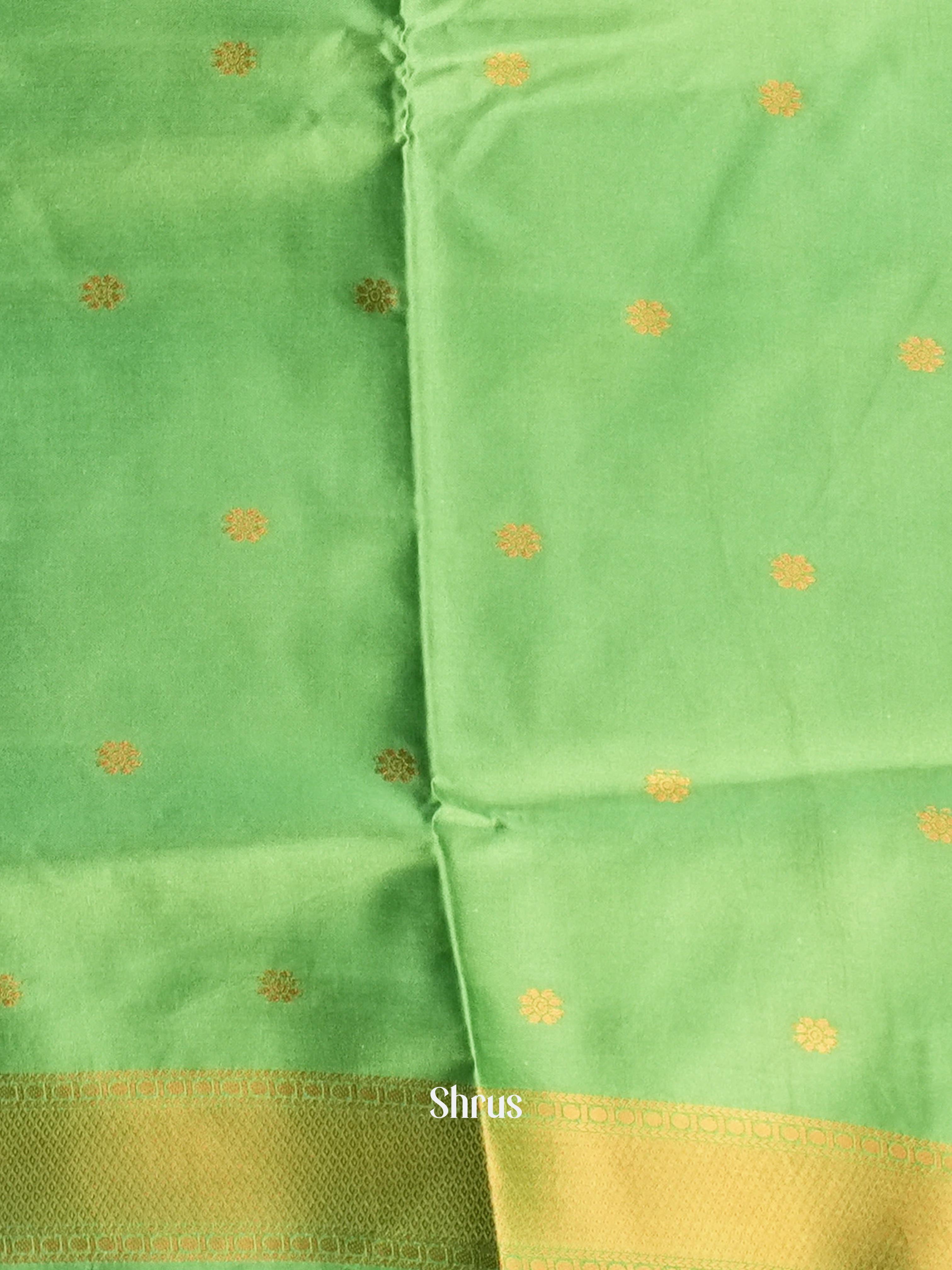Blue & Green- Semi Softsilk Saree - Shop on Shrus.com