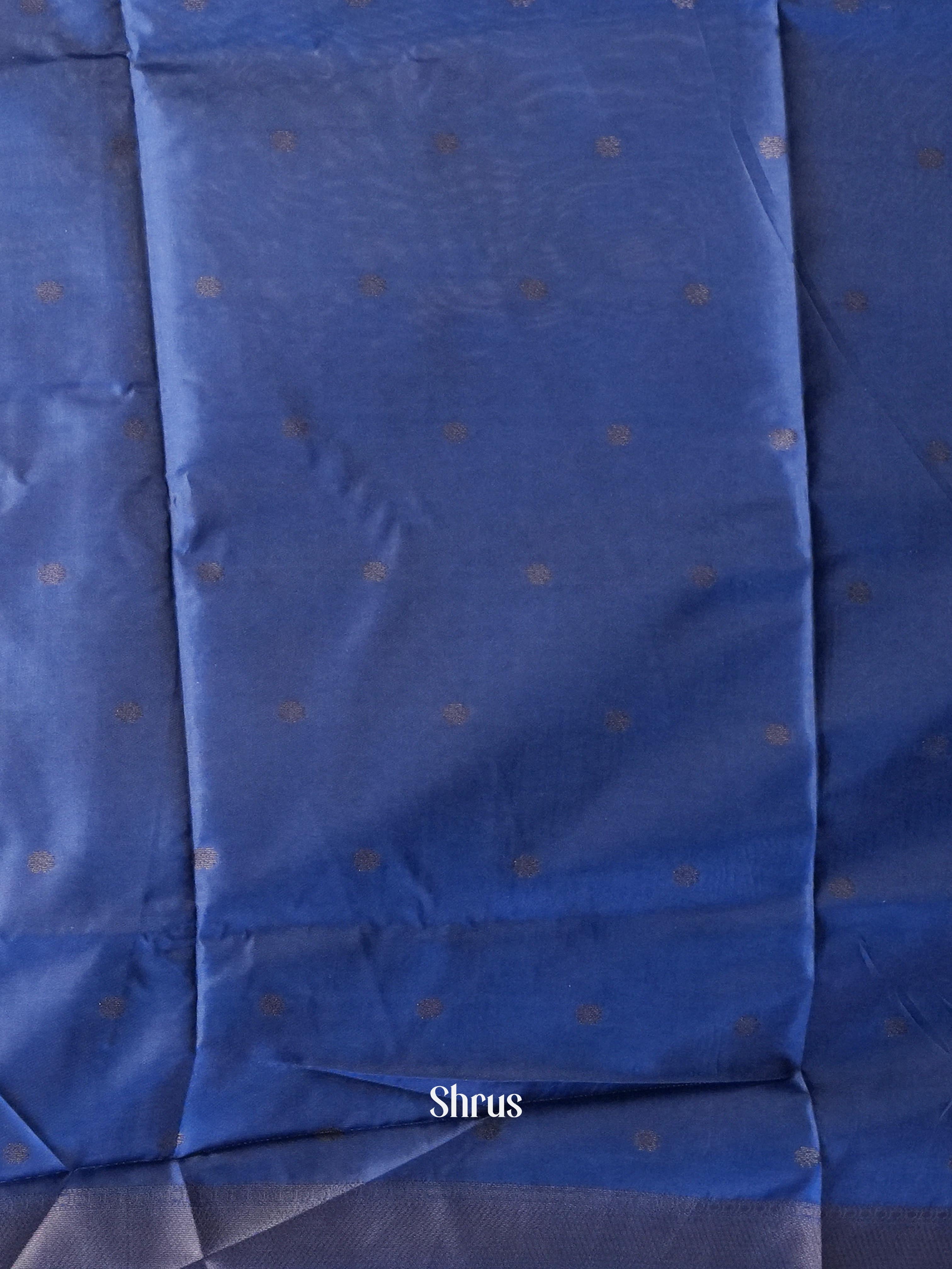 Grey & Blue - Semi Softsilk Saree - Shop on Shrus.com