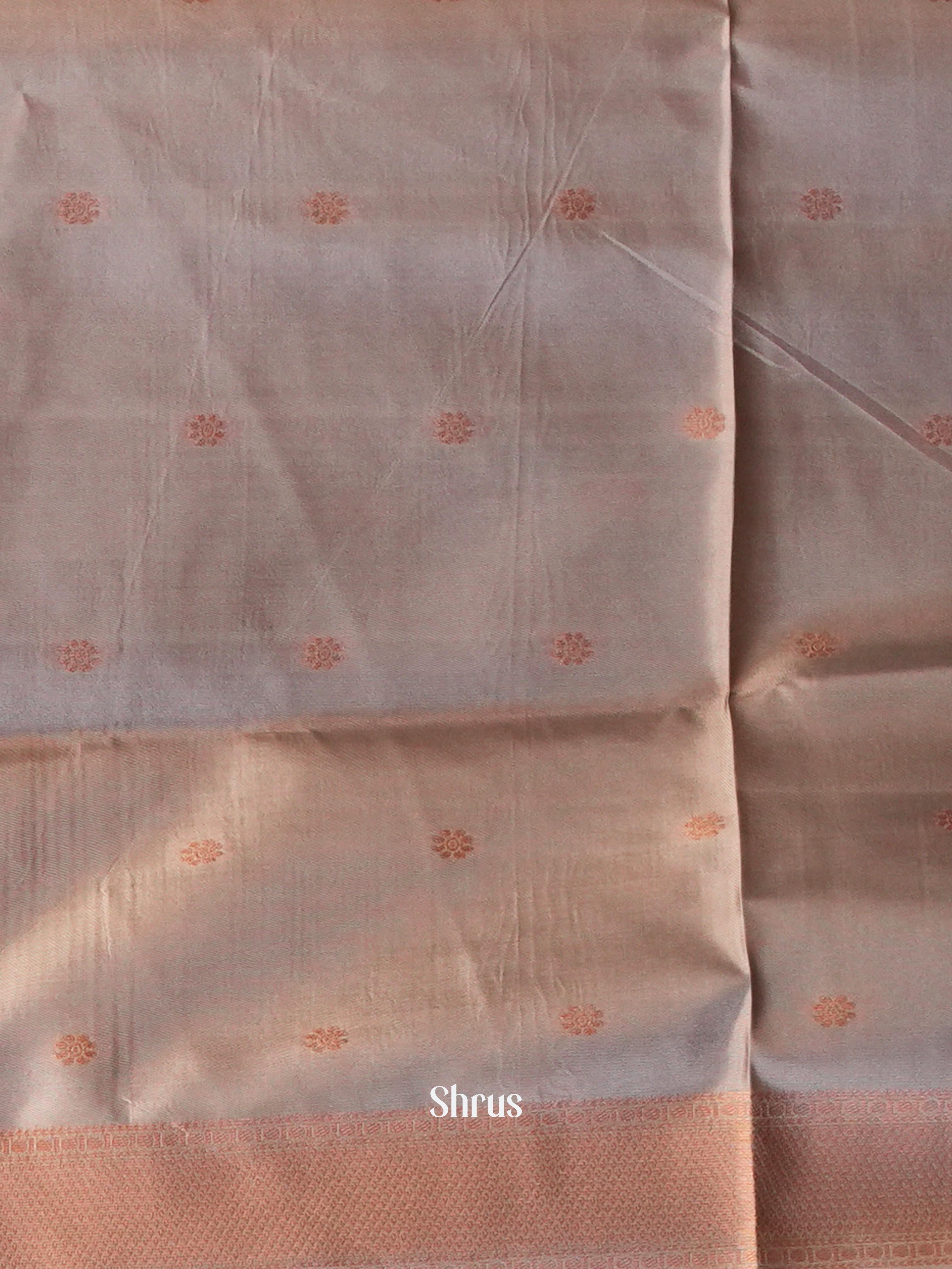 Green & Grey - Semi Softsilk Saree - Shop on Shrus.com