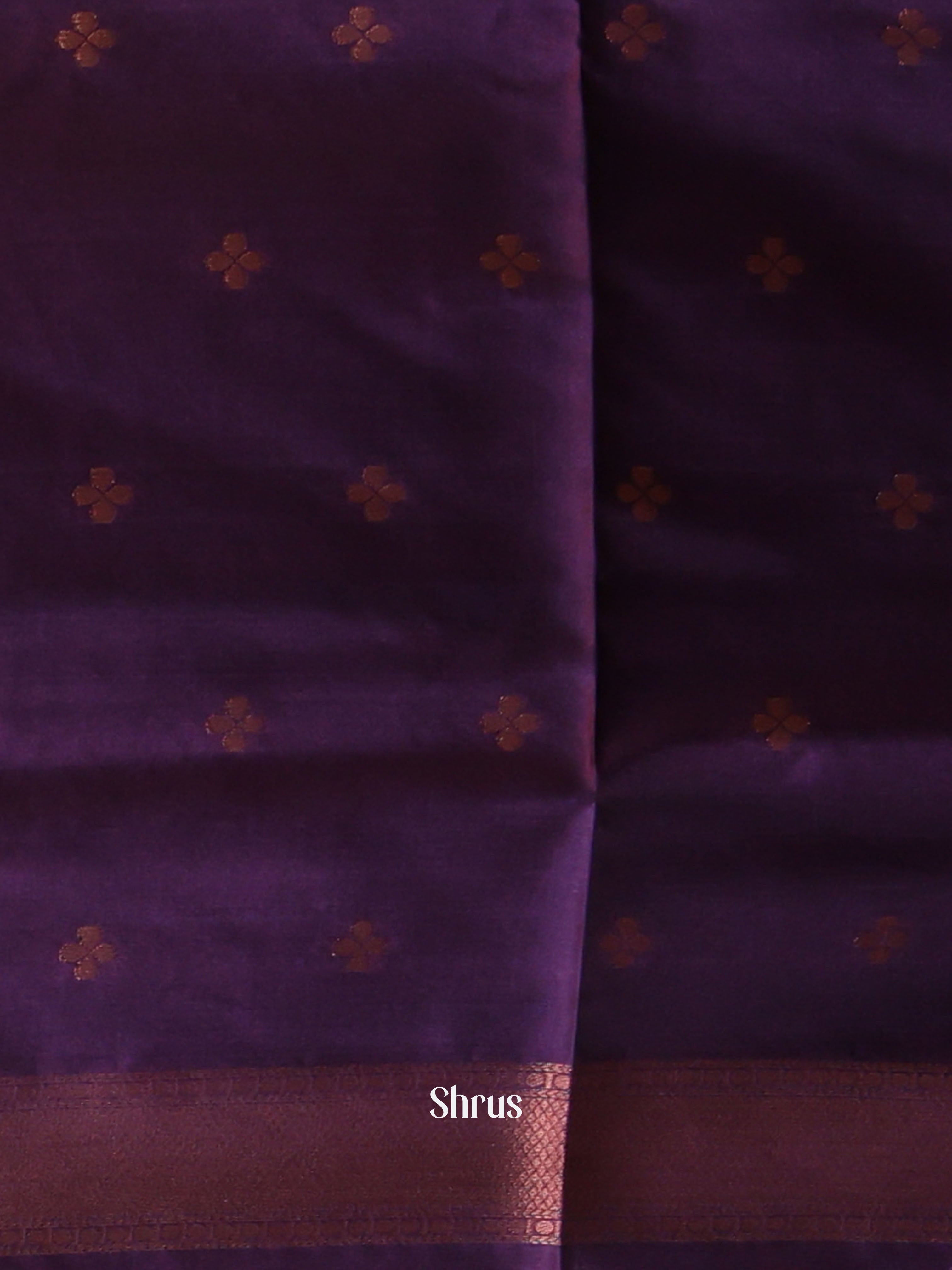 Yellow & Violet - Semi Softsilk Saree - Shop on Shrus.com
