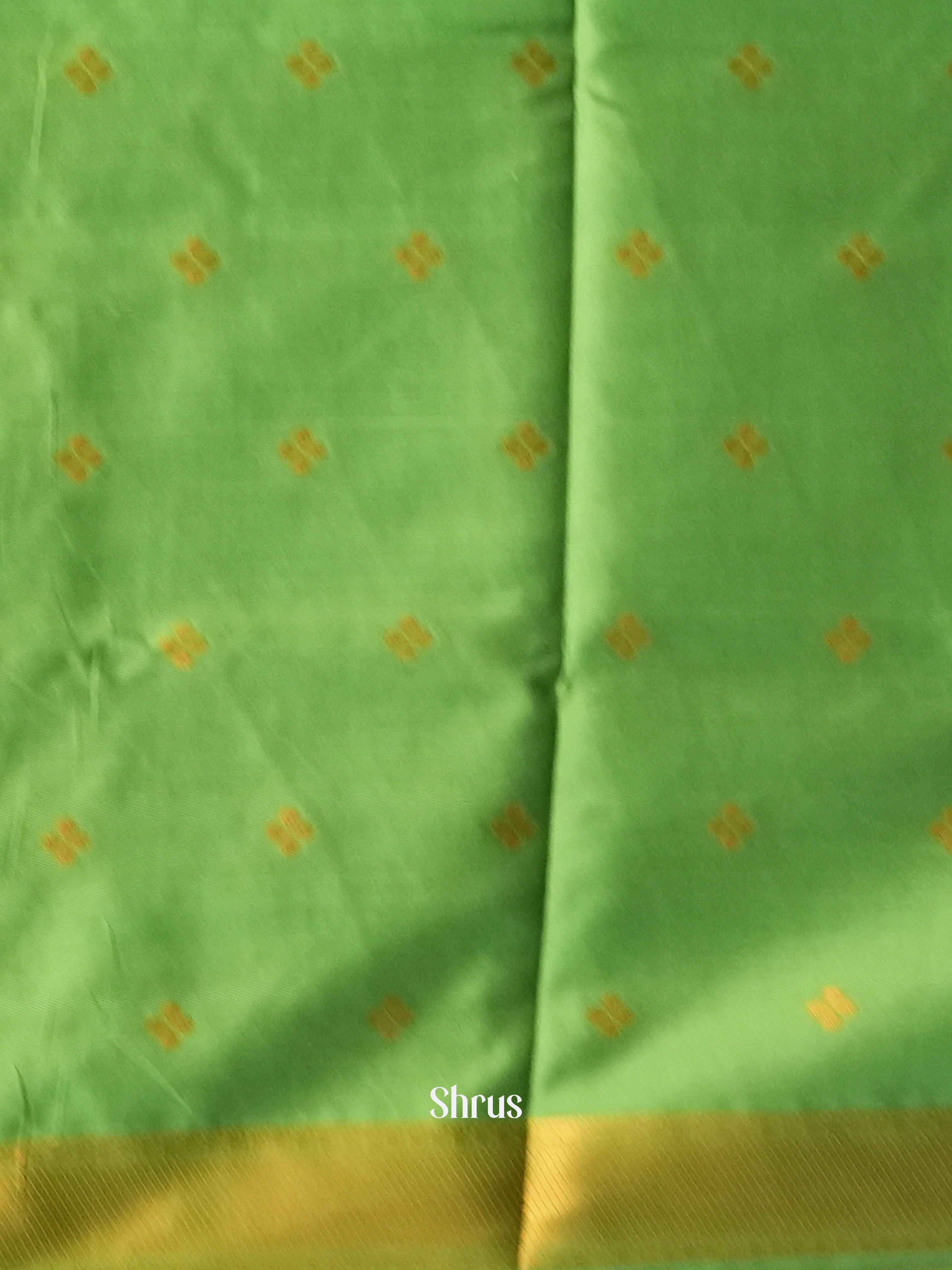 Blue & Green - Semi Softsilk Saree - Shop on Shrus.com