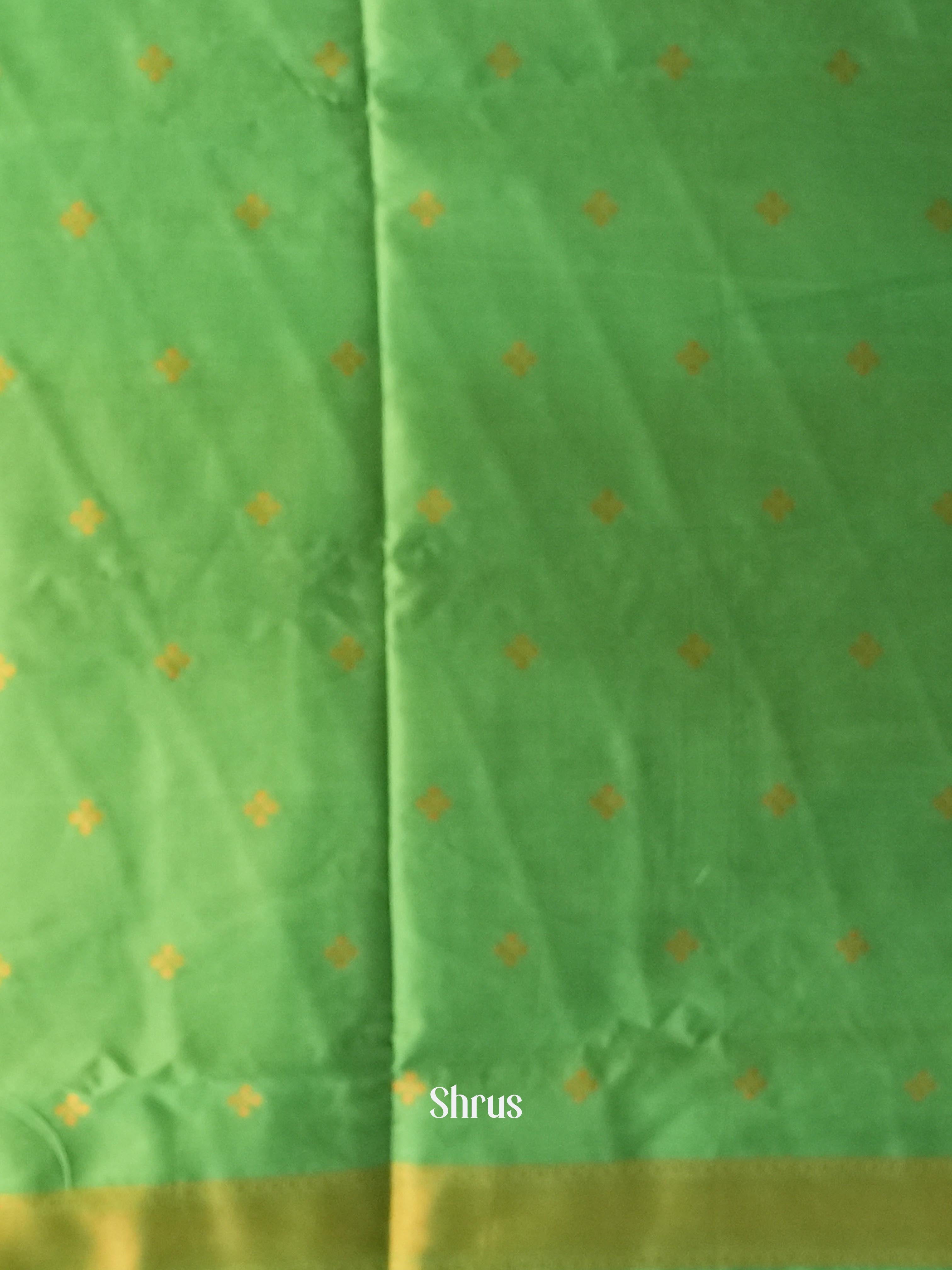 Blue & Green - Semi Softsilk Saree - Shop on Shrus.com