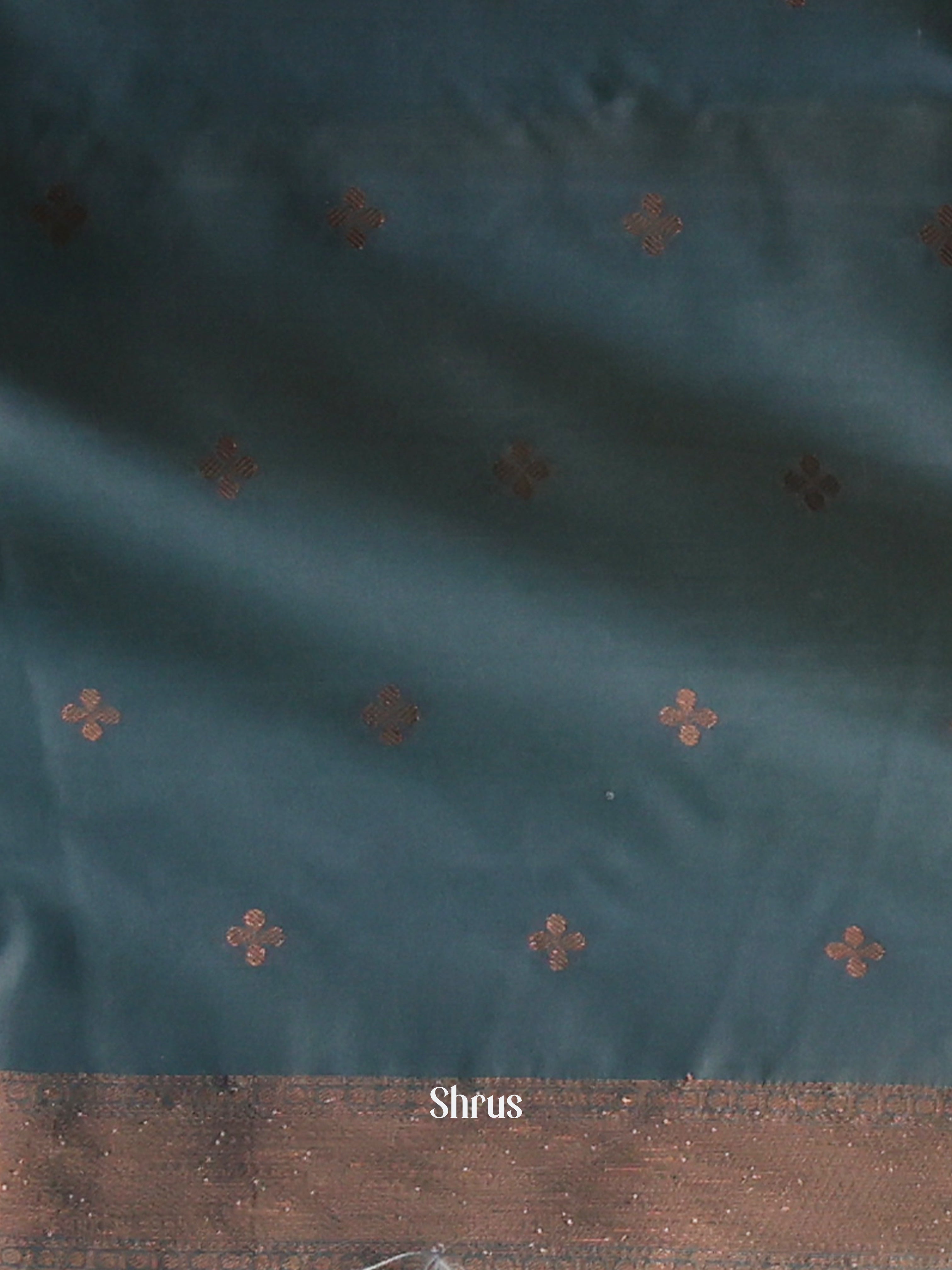 Green & Grey- Semi Softsilk Saree - Shop on Shrus.com