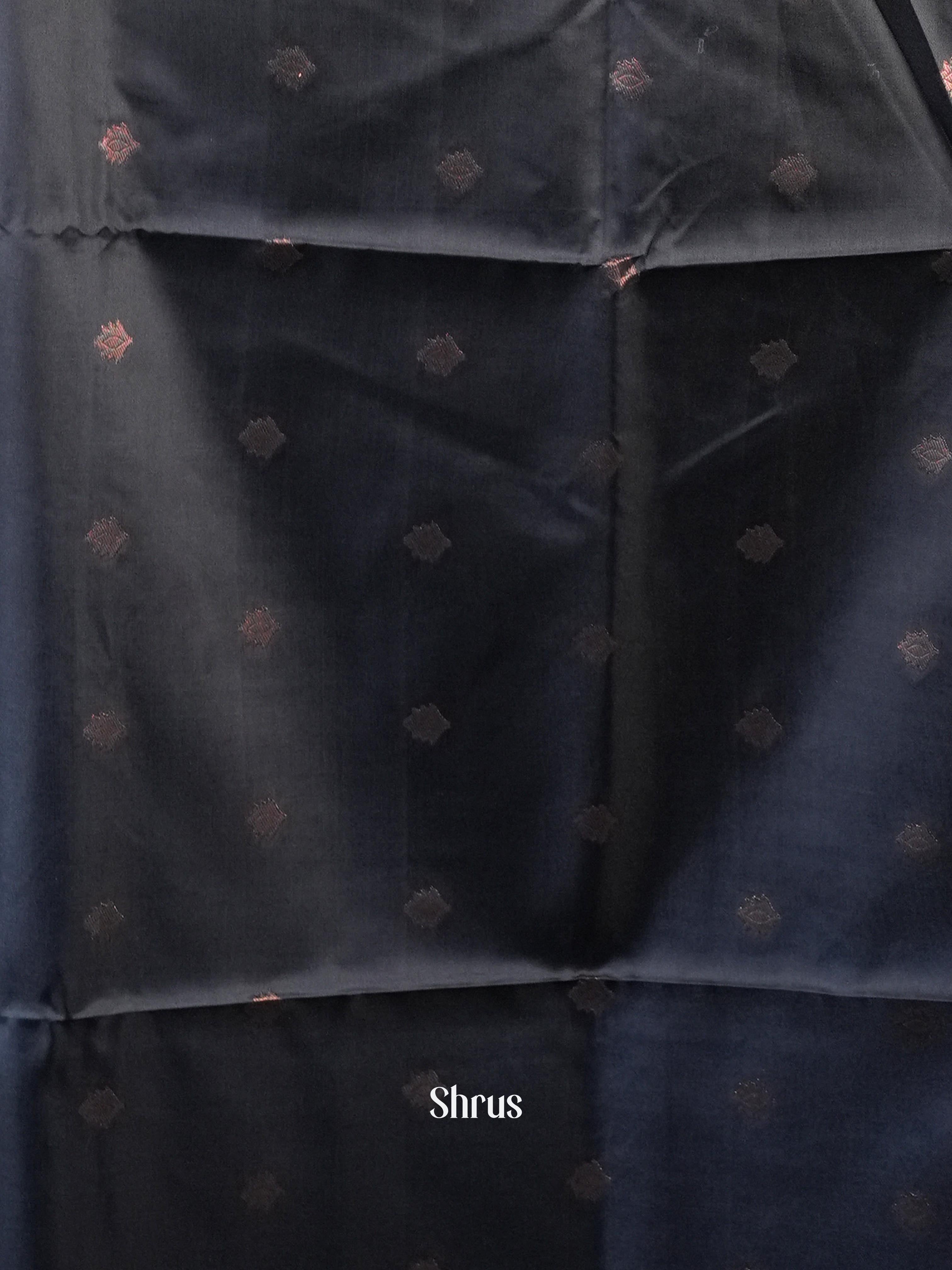 Pink & Black - Semi Soft silk Saree - Shop on Shrus.com