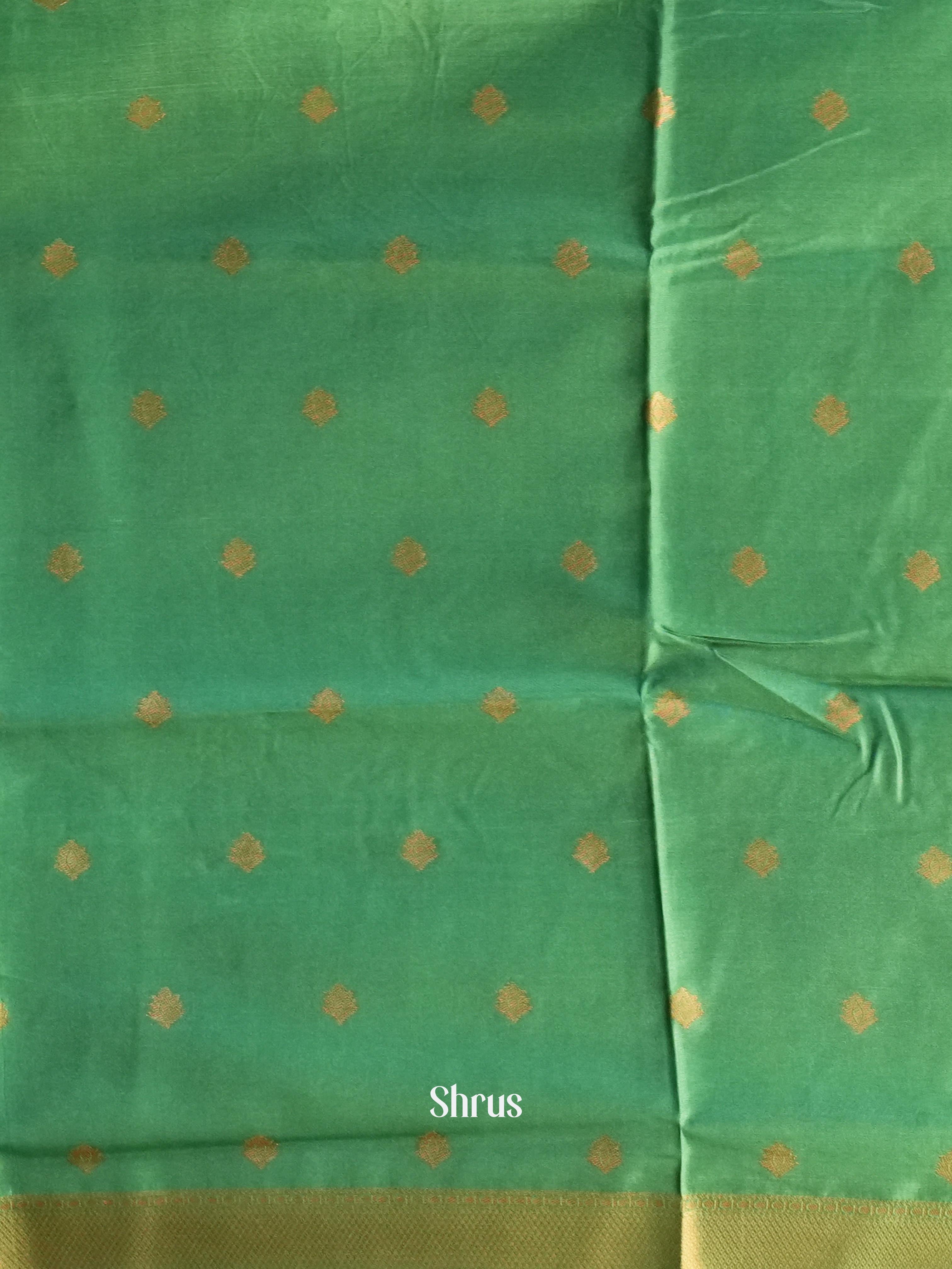 Grey Green & Green - Semi Softsilk Saree - Shop on Shrus.com