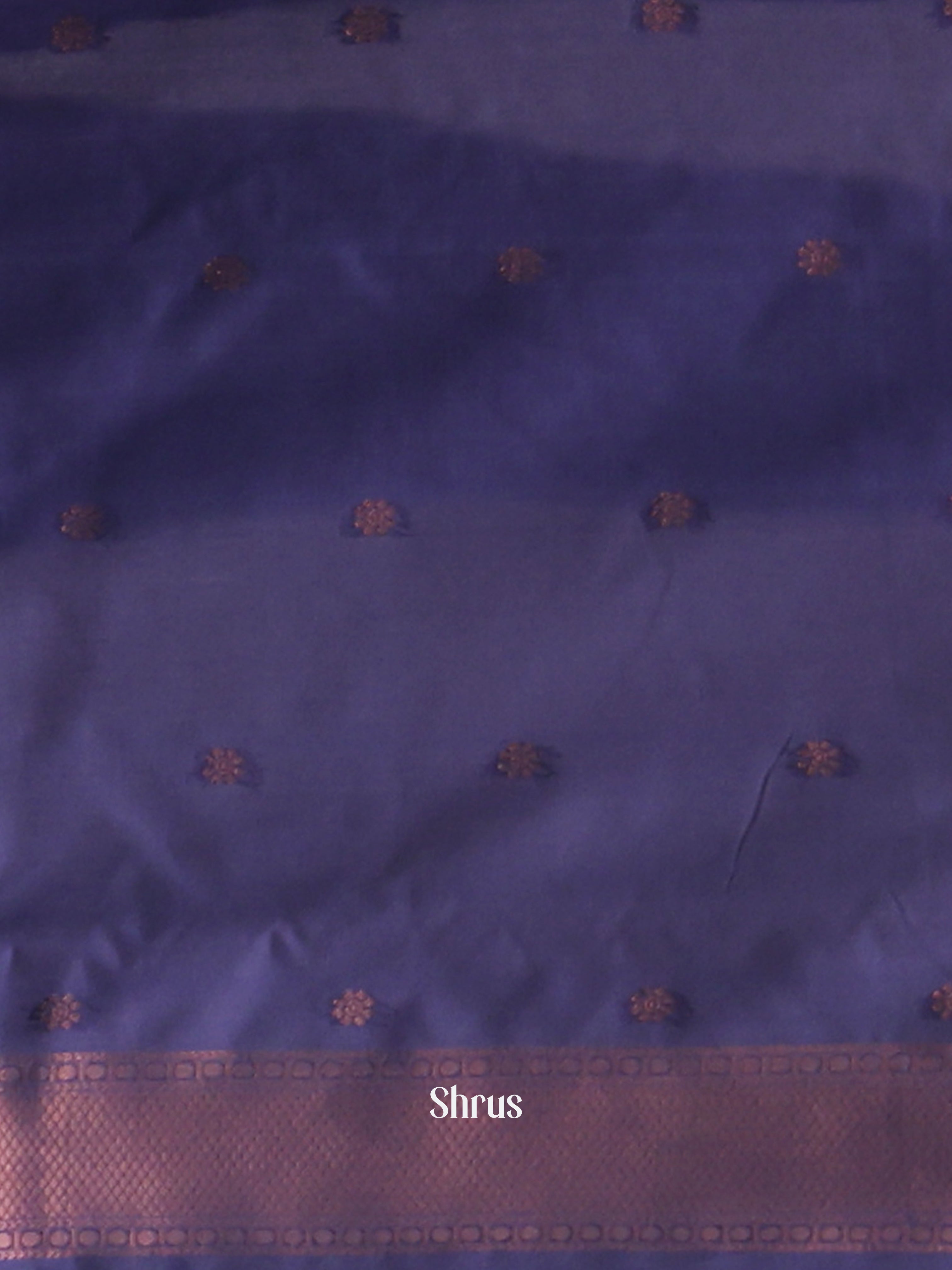 Orange & Blue - Semi Softsilk Saree - Shop on Shrus.com