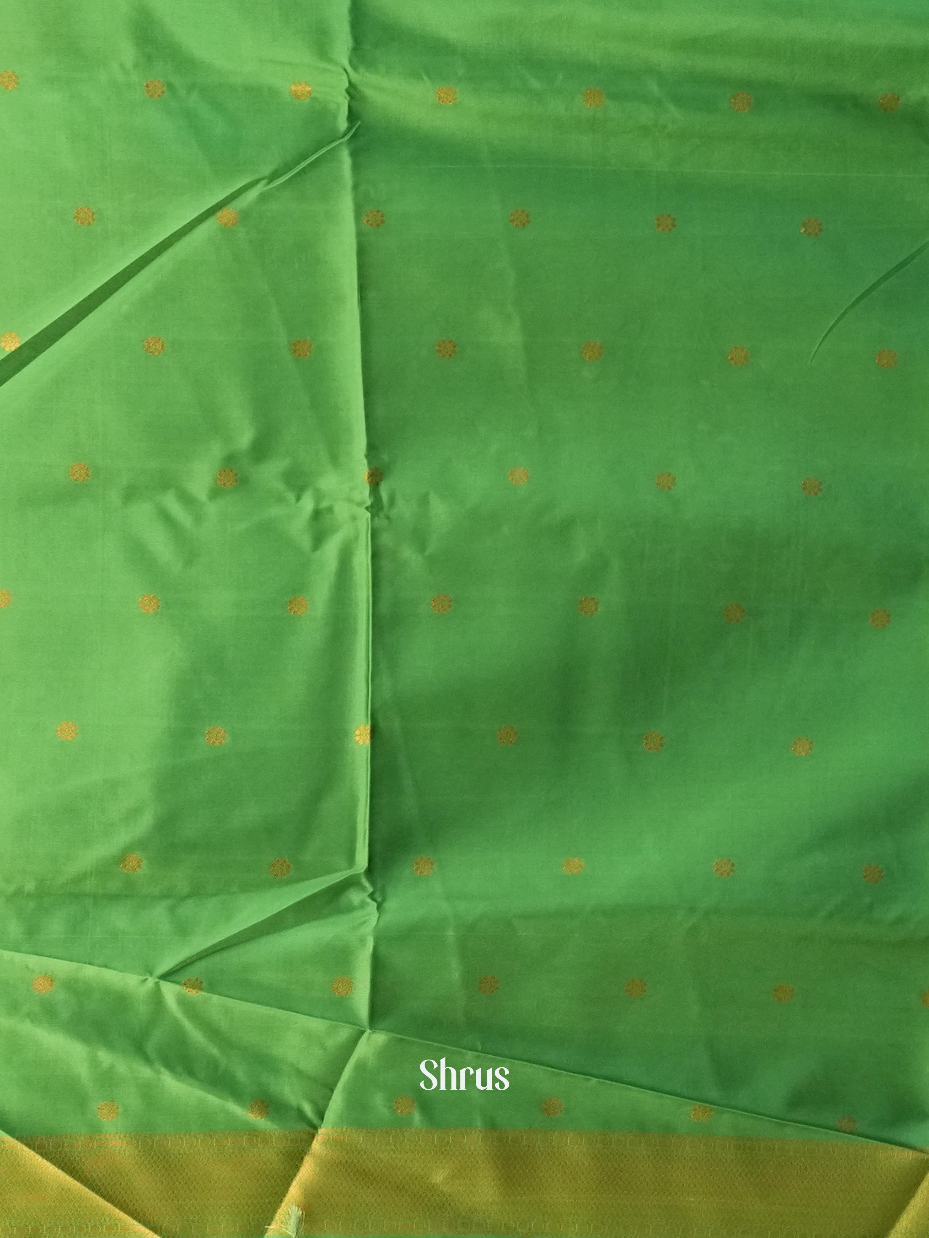 Blue & Green - Semi Softsilk Saree - Shop on Shrus.com