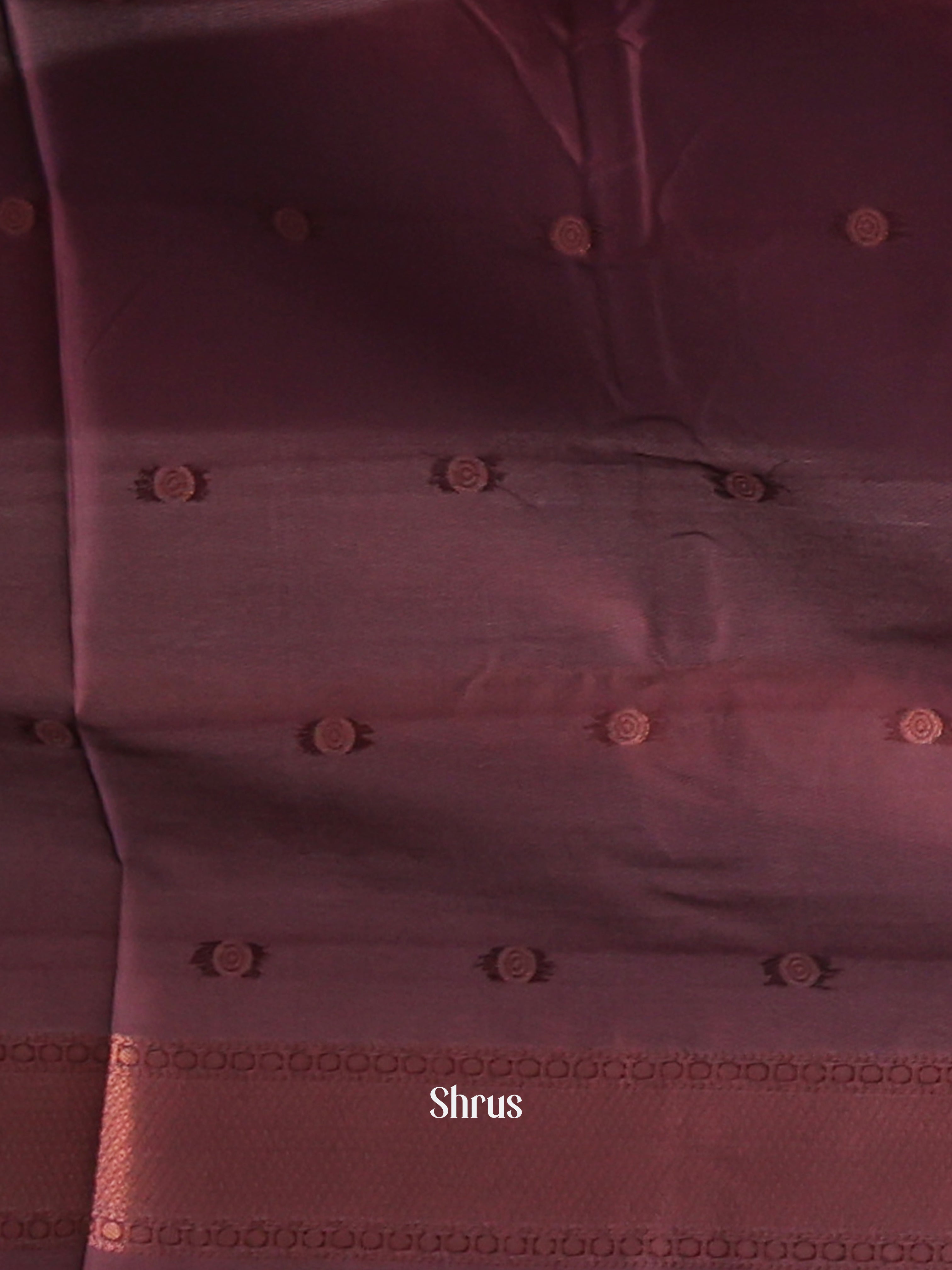 Peach & Brown - Semi Softsilk Saree - Shop on Shrus.com