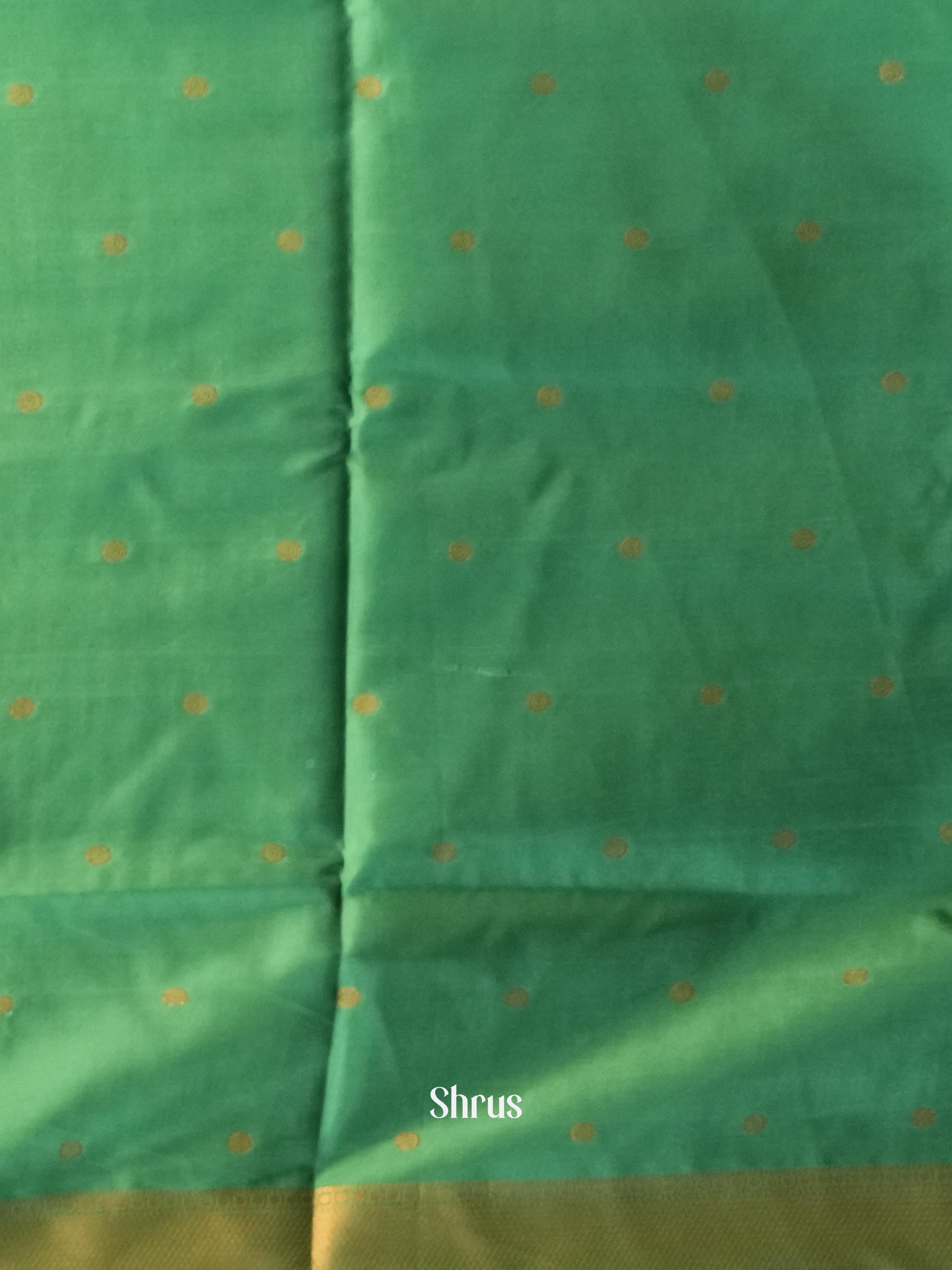 Grey Green & Green - Semi Softsilk Saree - Shop on Shrus.com