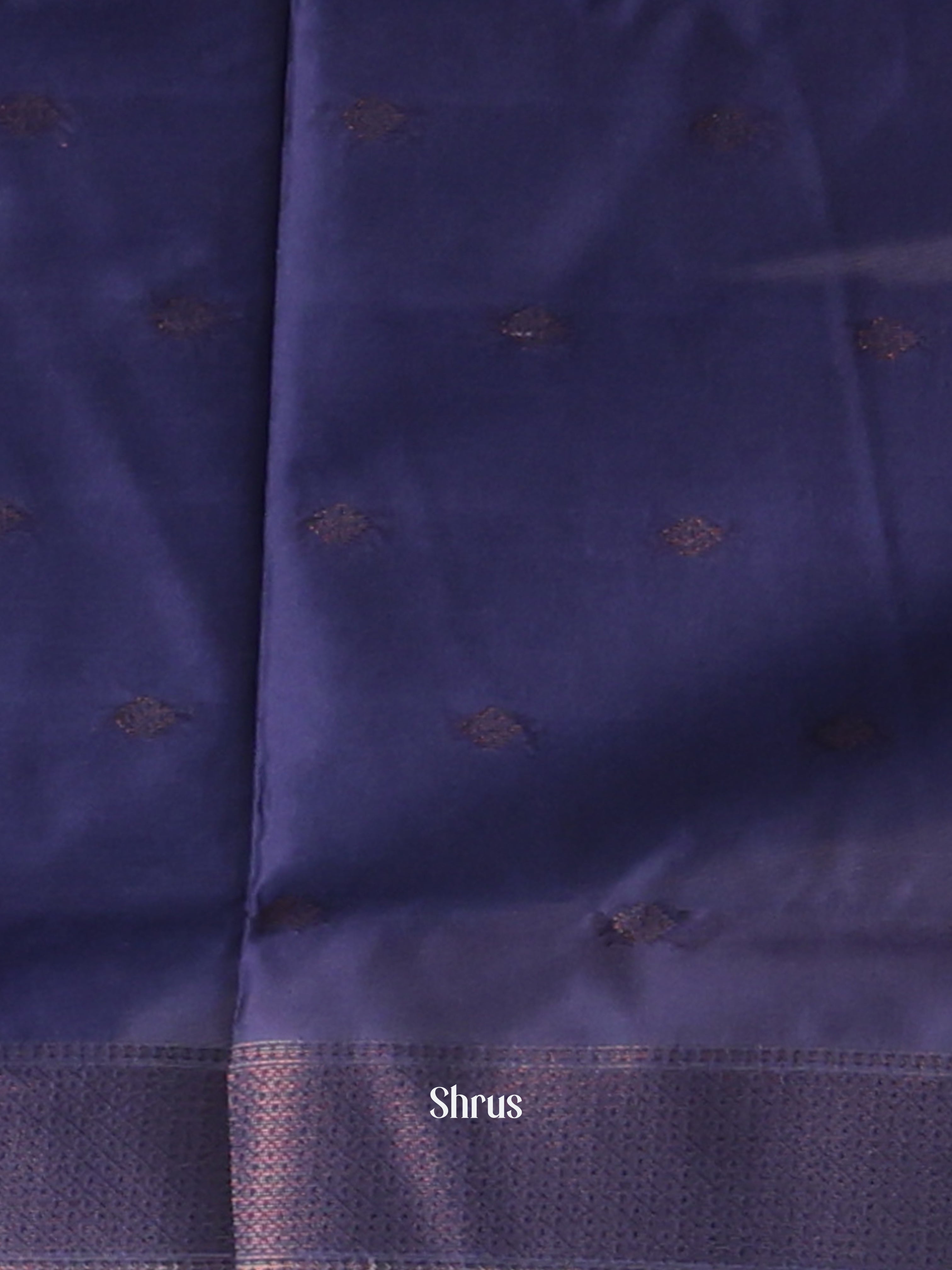 Peach & Blue - Semi Softsilk Saree - Shop on Shrus.com