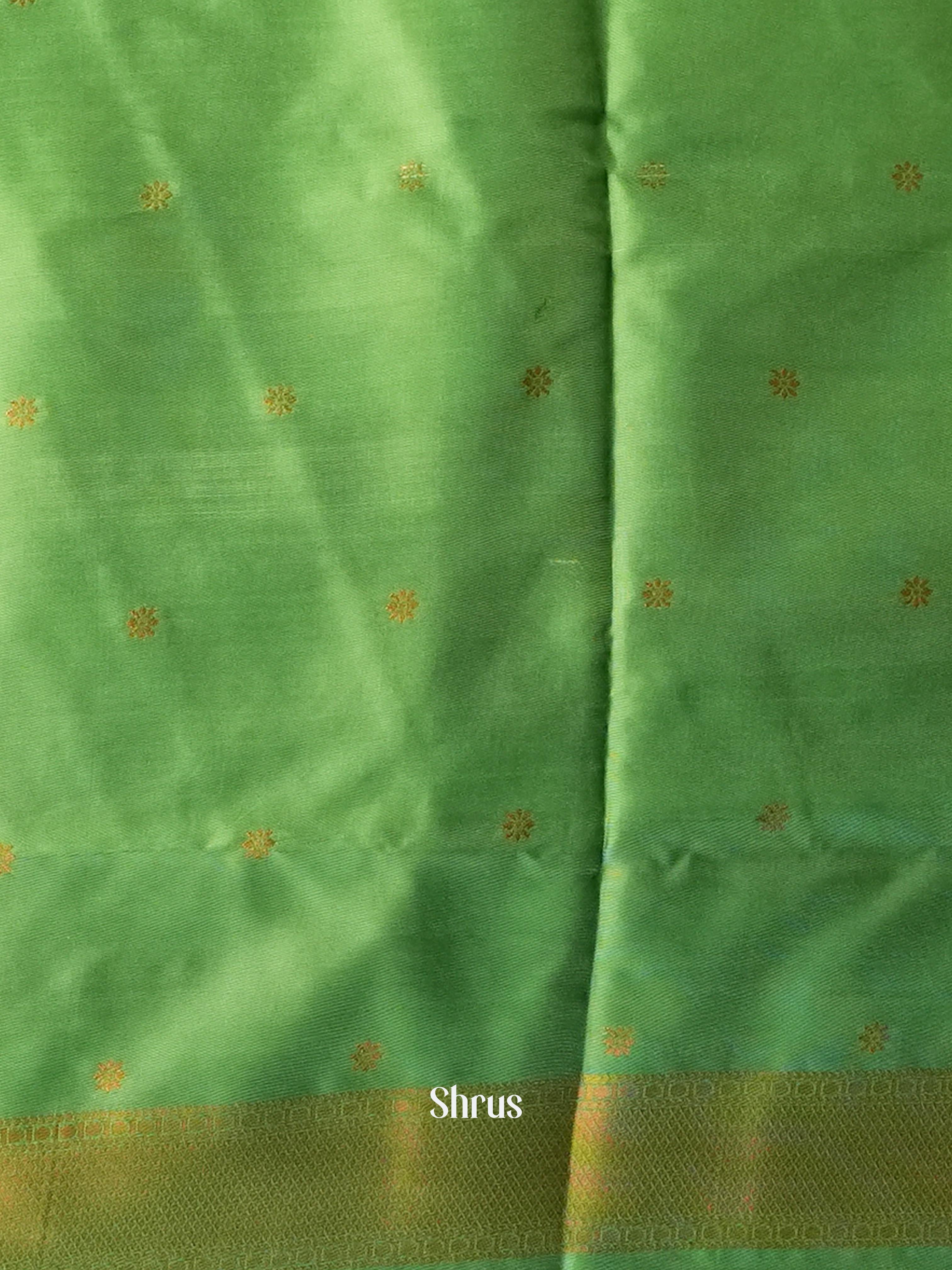 Blue & Green- Semi Softsilk Saree - Shop on Shrus.com