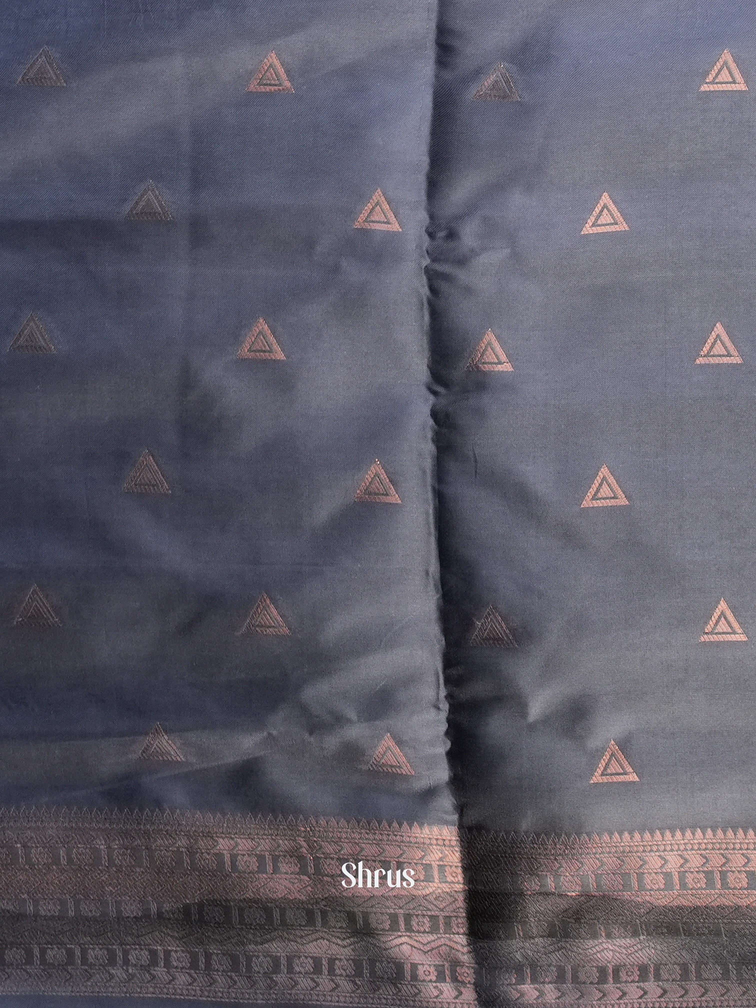 Pink & Black - Semi Softsilk Saree - Shop on Shrus.com