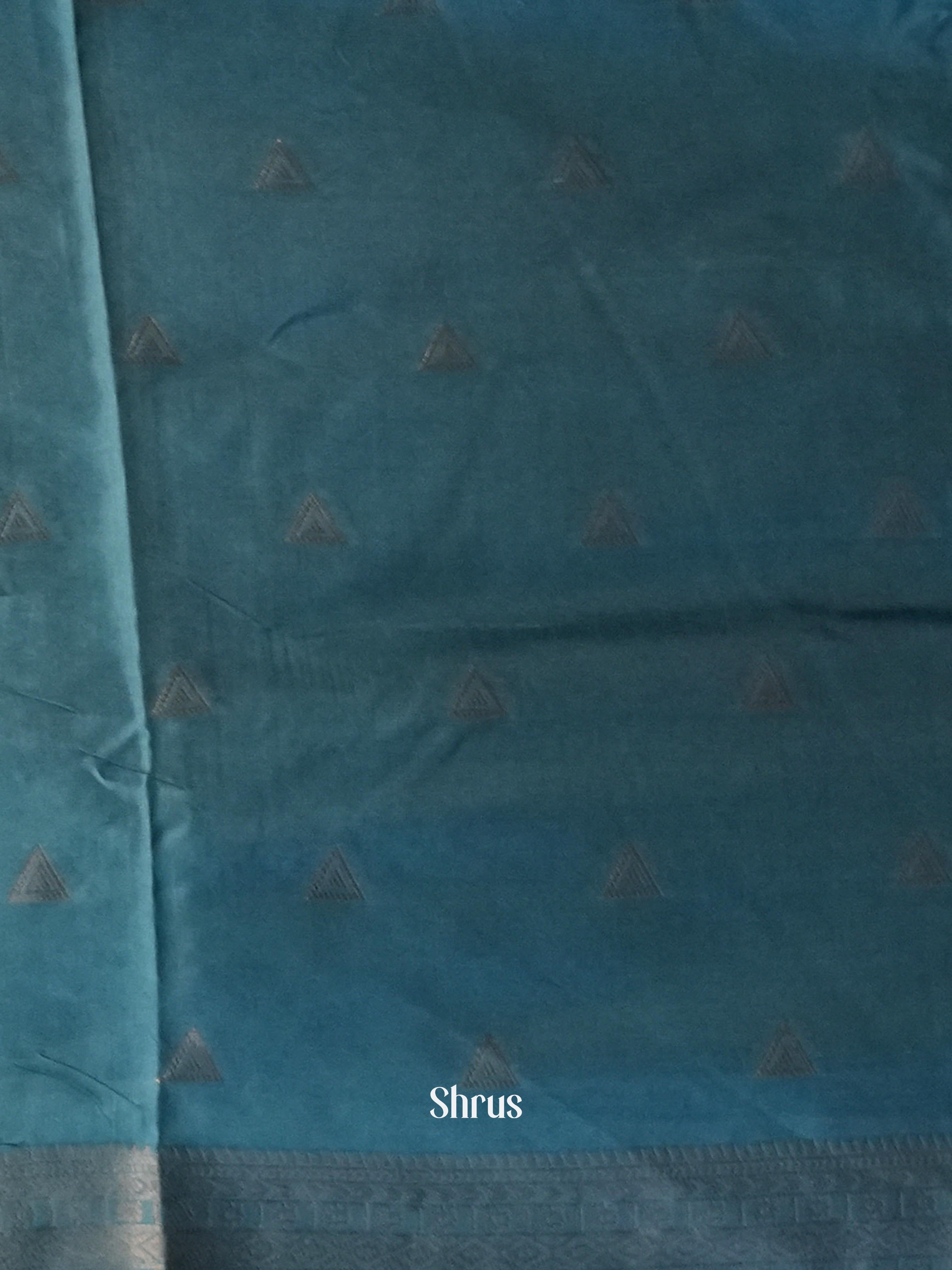 Grey & Blue - Semi Softsilk Saree - Shop on Shrus.com