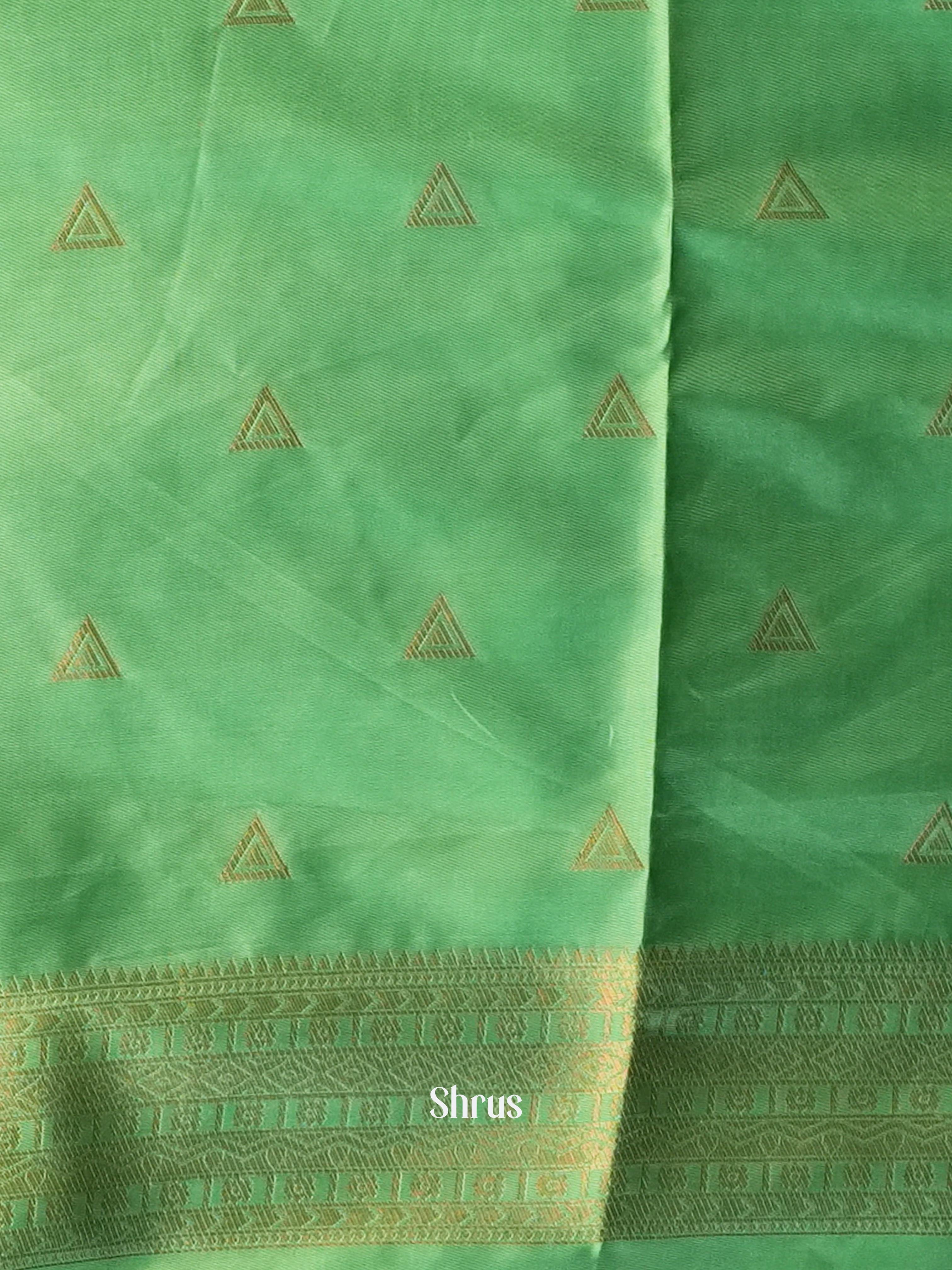 Blue & Green - Semi Softsilk Saree - Shop on Shrus.com