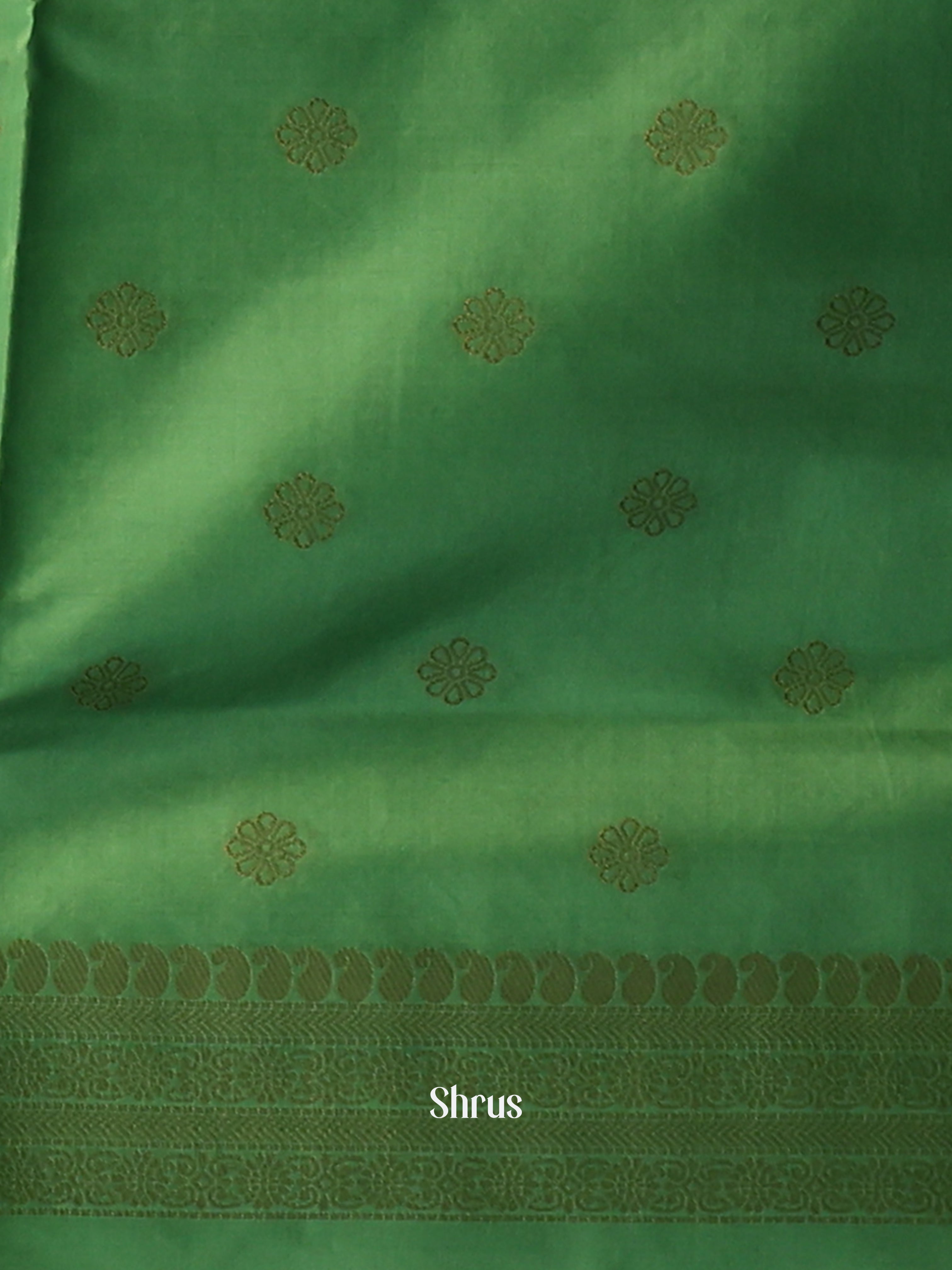 Blue & Green- Semi Softsilk Saree - Shop on Shrus.com