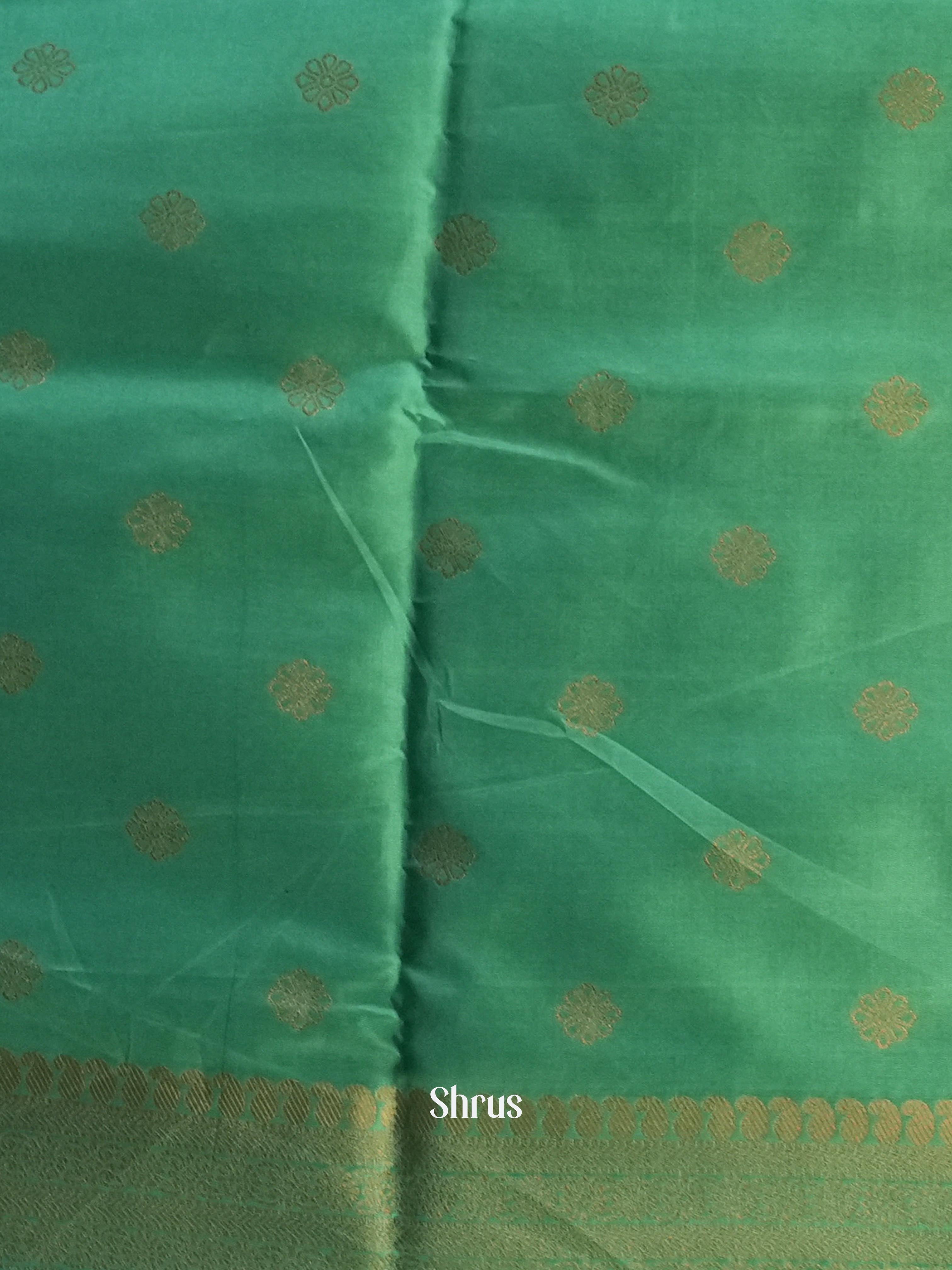 Grey Green & Green - Semi Softsilk Saree - Shop on Shrus.com