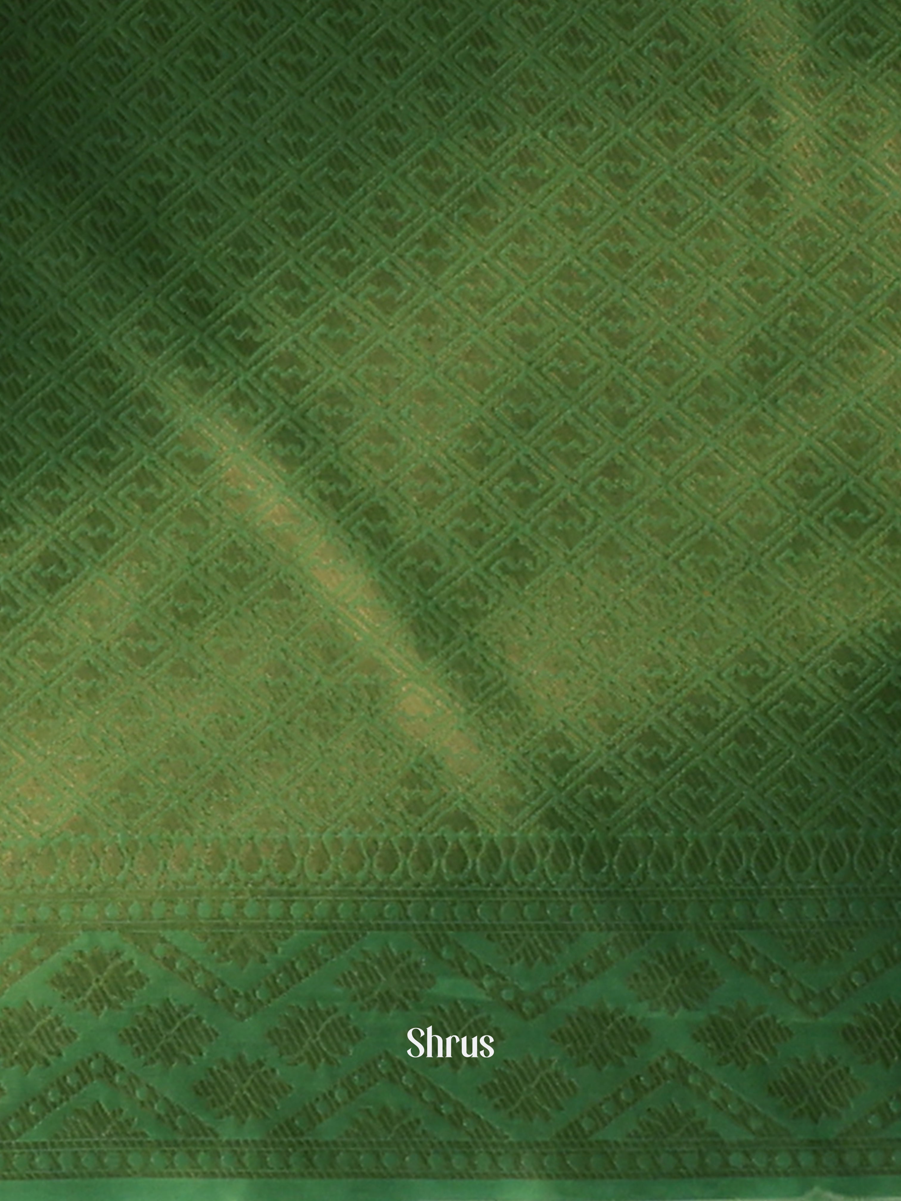 Blue & Green - Semi Softsilk Saree - Shop on Shrus.com