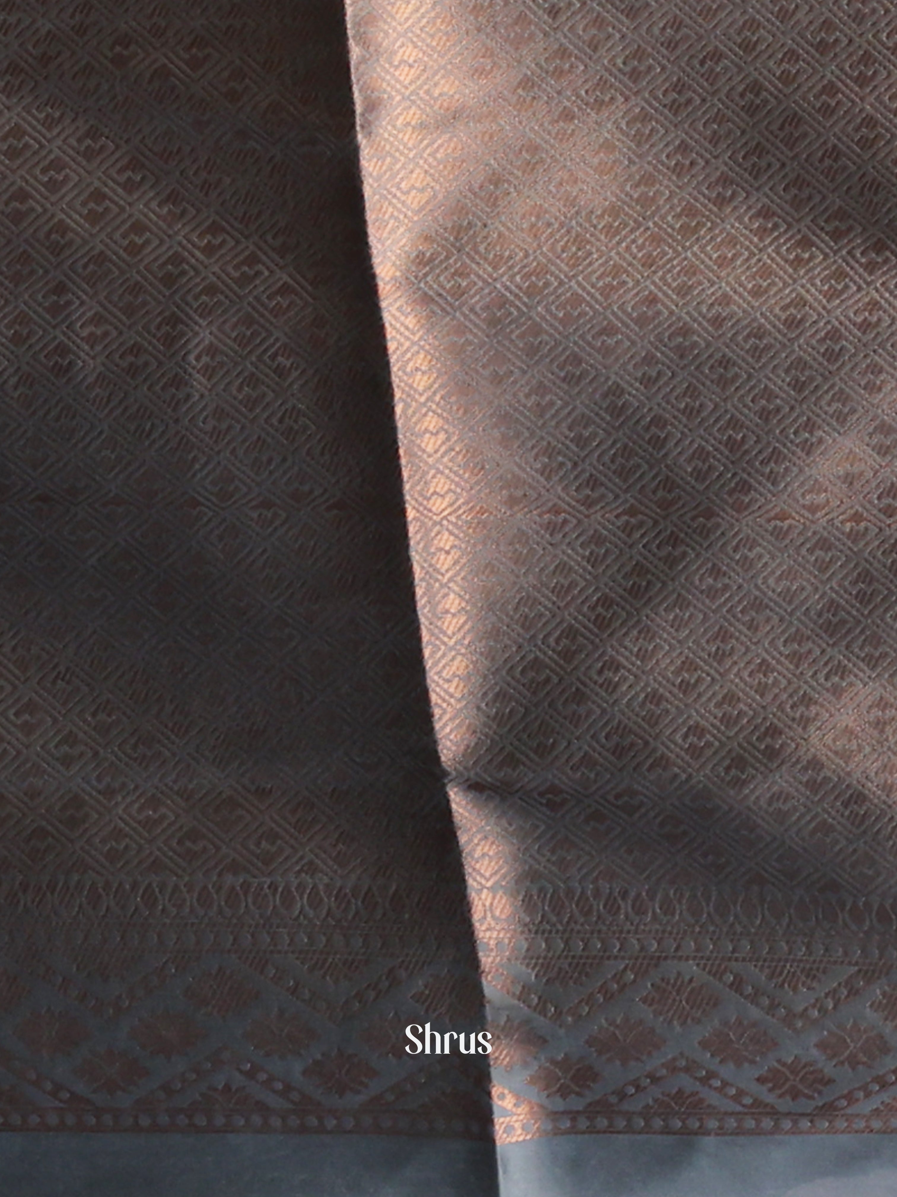 Pastel Green & Grey- Semi Softsilk Saree - Shop on Shrus.com