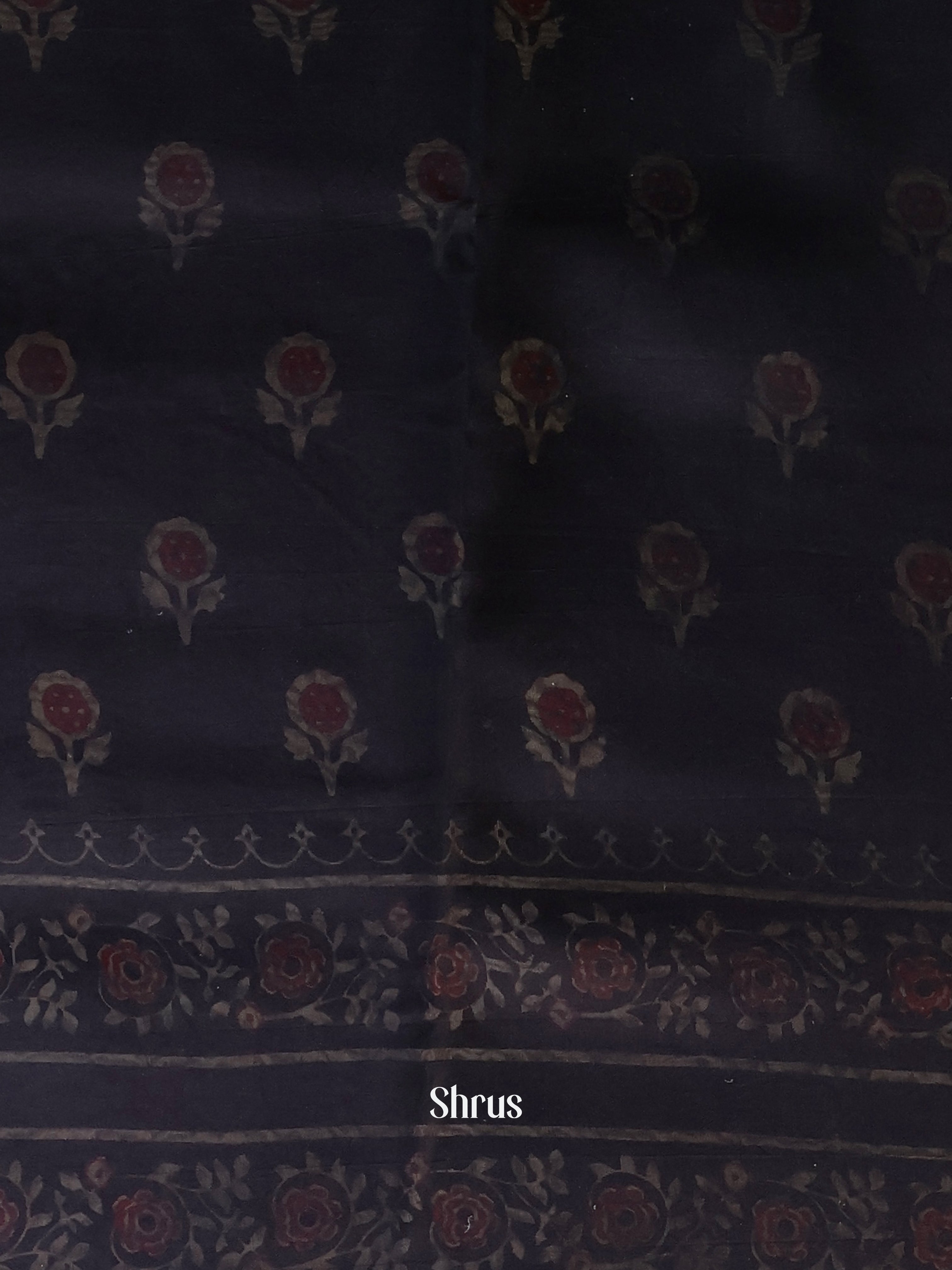 Black - Maheshwari silkcotton Saree - Shop on Shrus.com