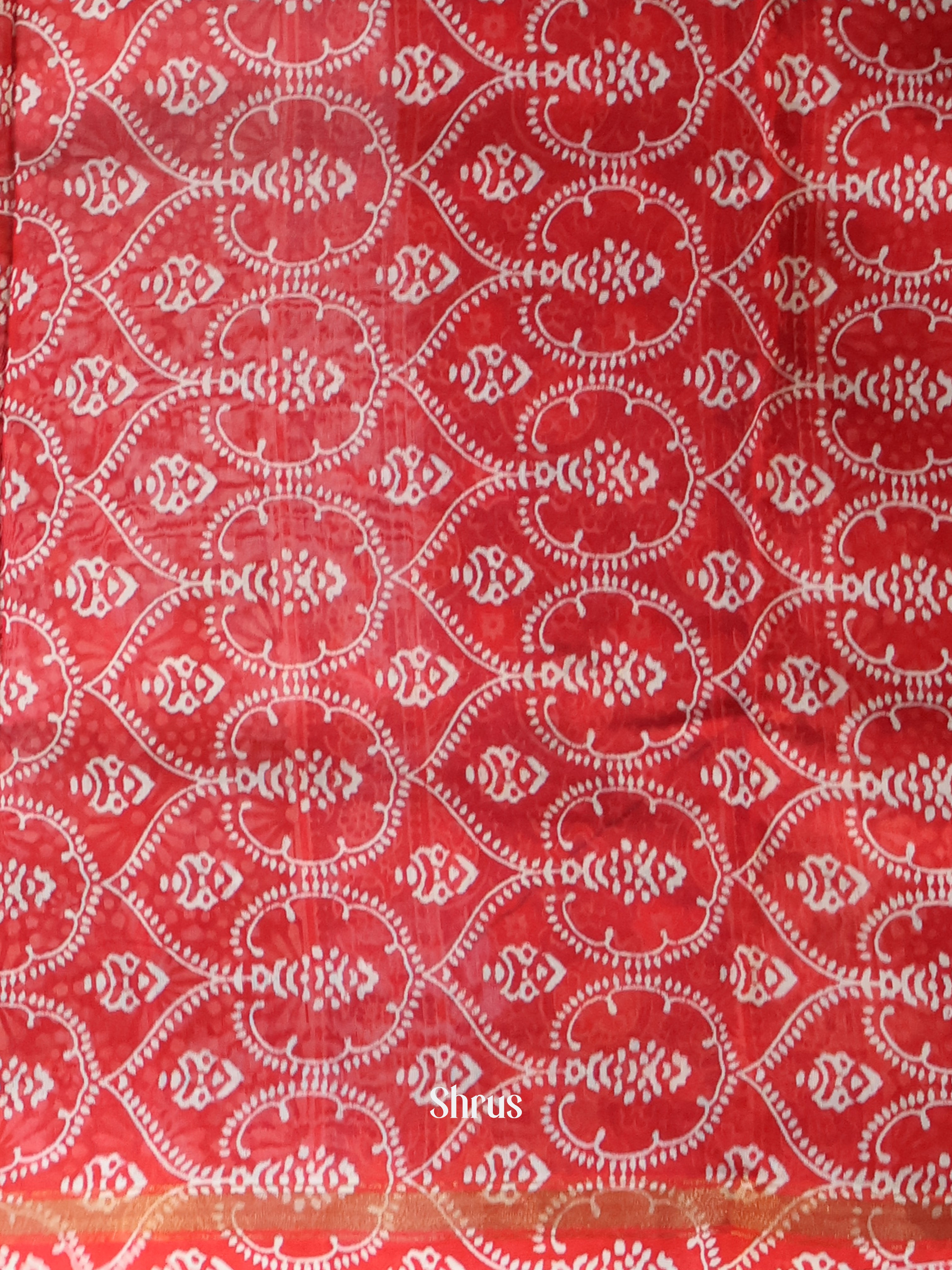 Black & Red- Maheshwari silkcotton Saree - Shop on Shrus.com