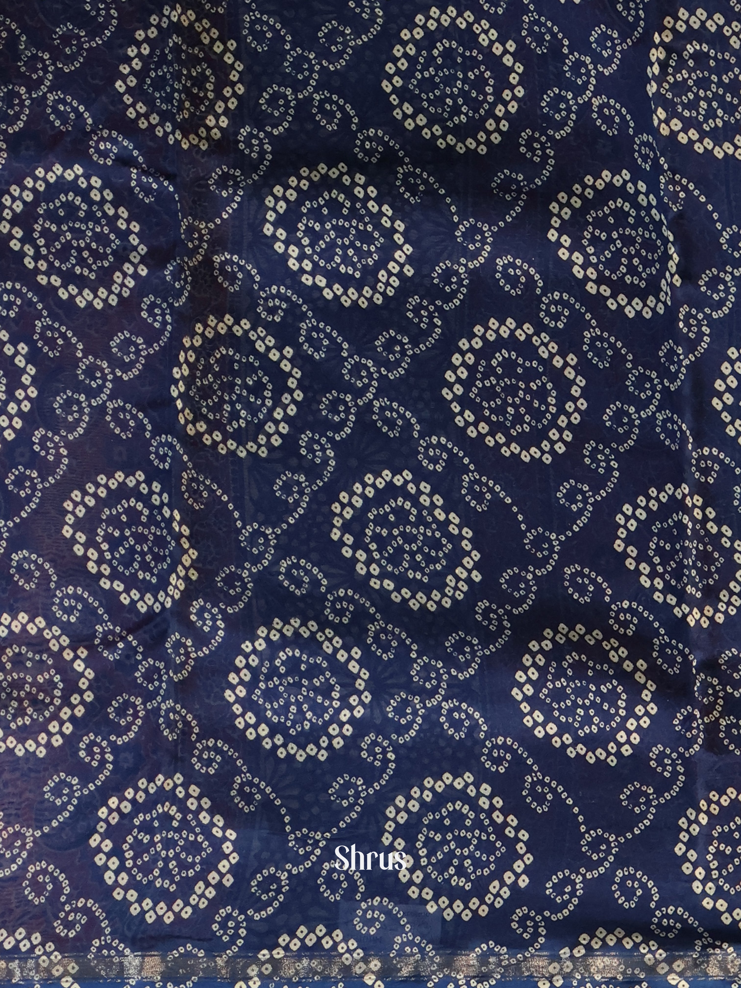 Blue - Maheshwari silkcotton Saree - Shop on Shrus.com