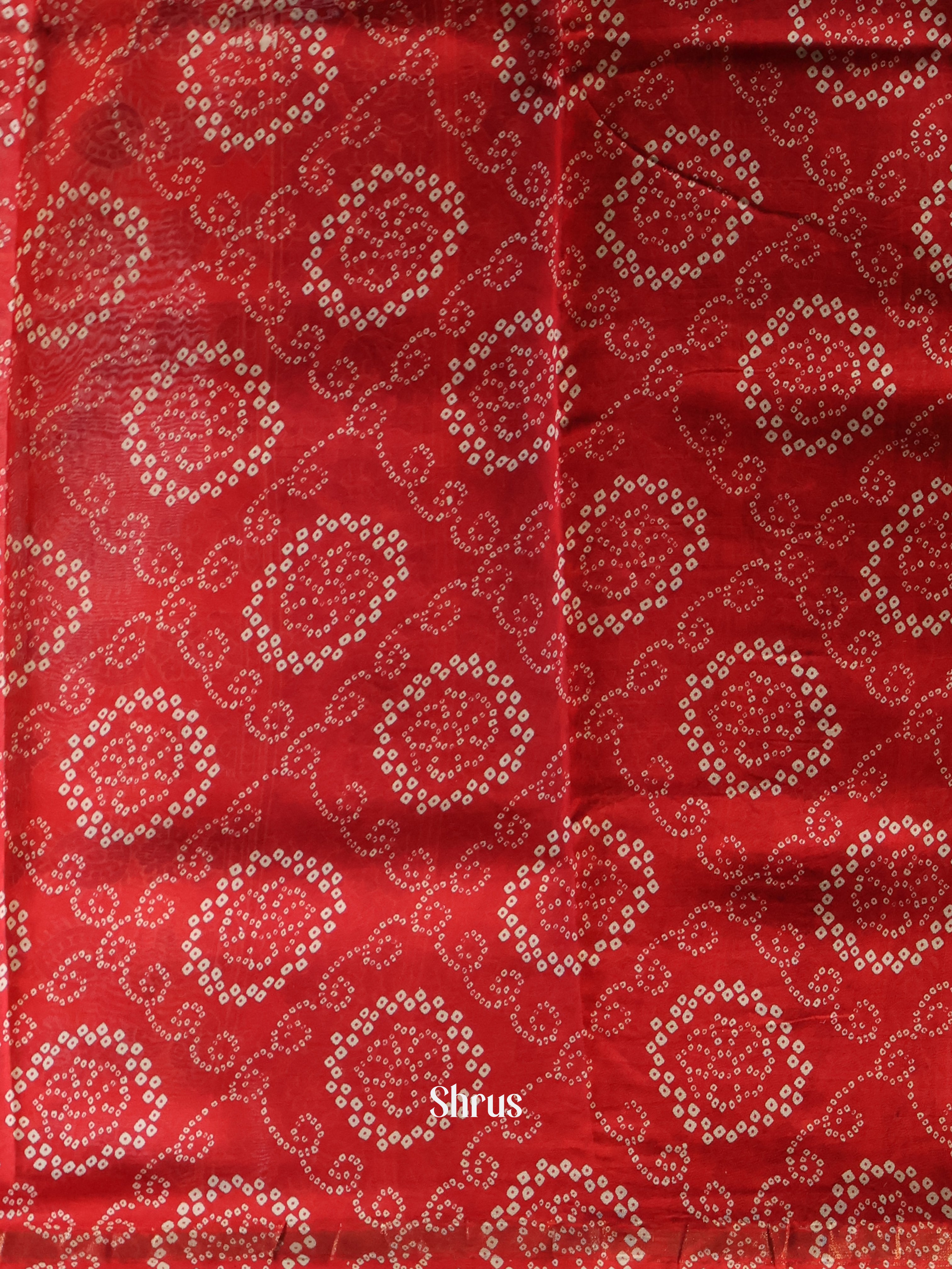 Black & Red - Maheshwari silkcotton Saree - Shop on Shrus.com