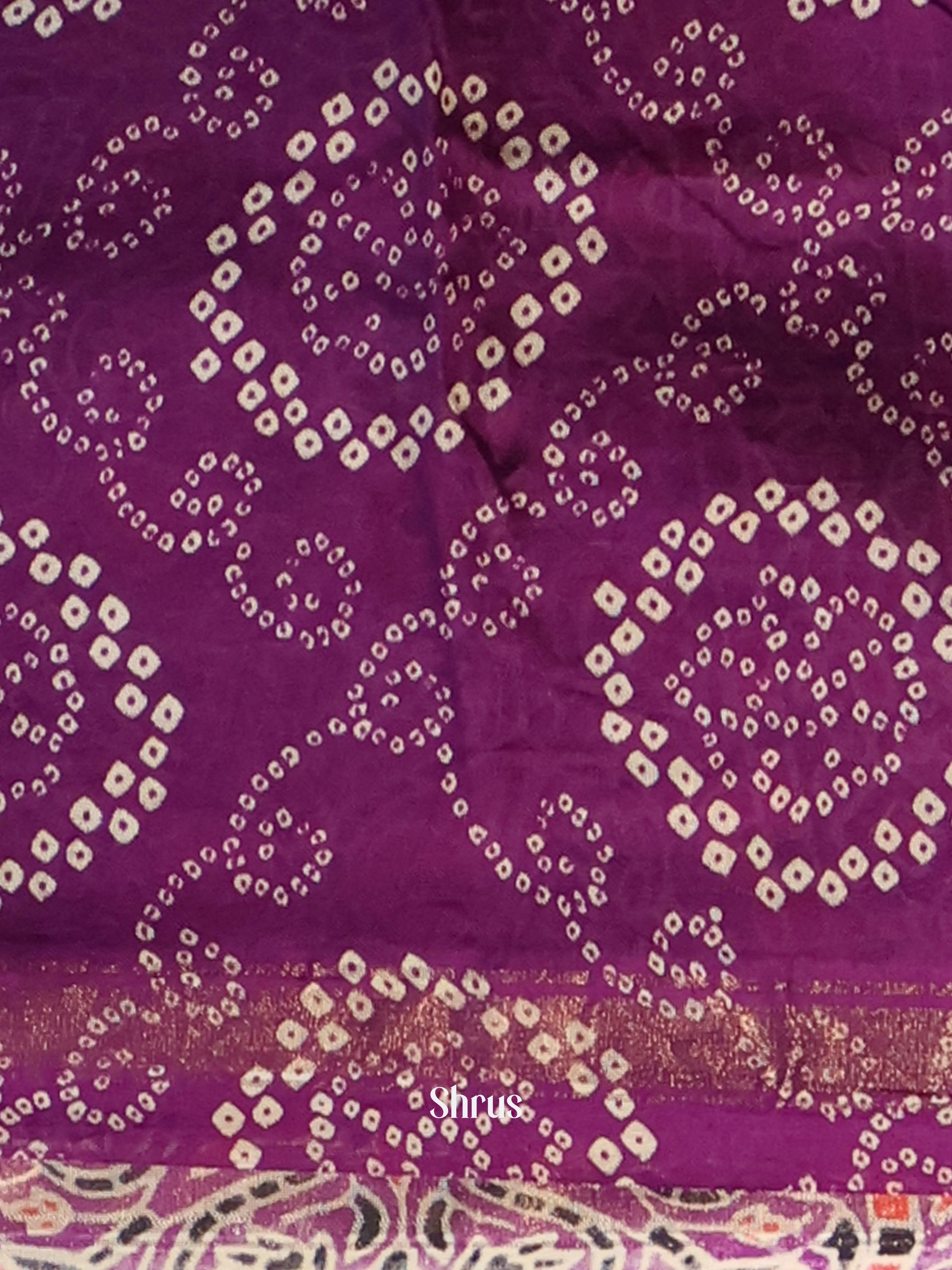 Purple - Maheshwari silkcotton Saree - Shop on Shrus.com