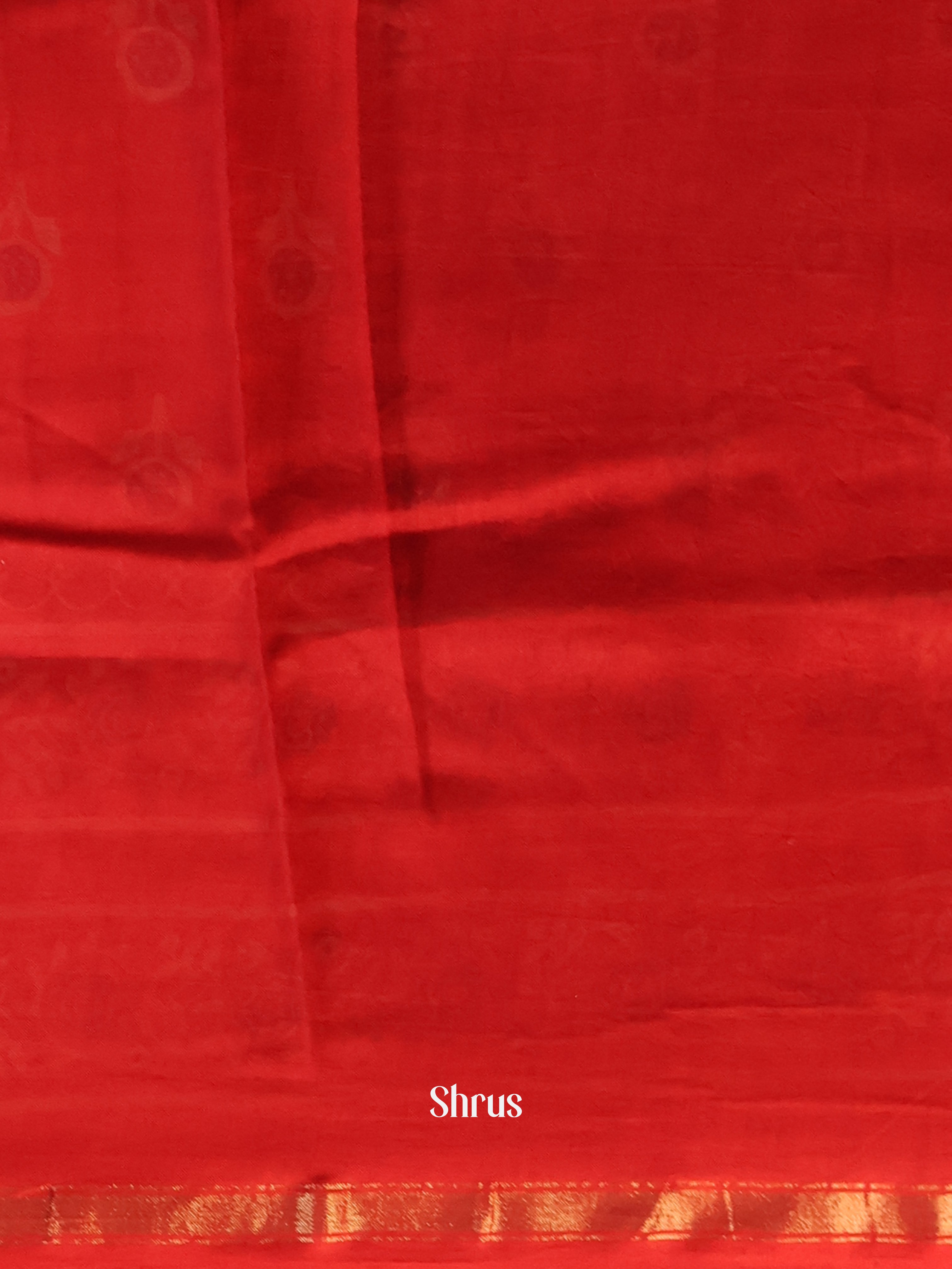 Red - Maheshwari silkcotton Saree - Shop on Shrus.com