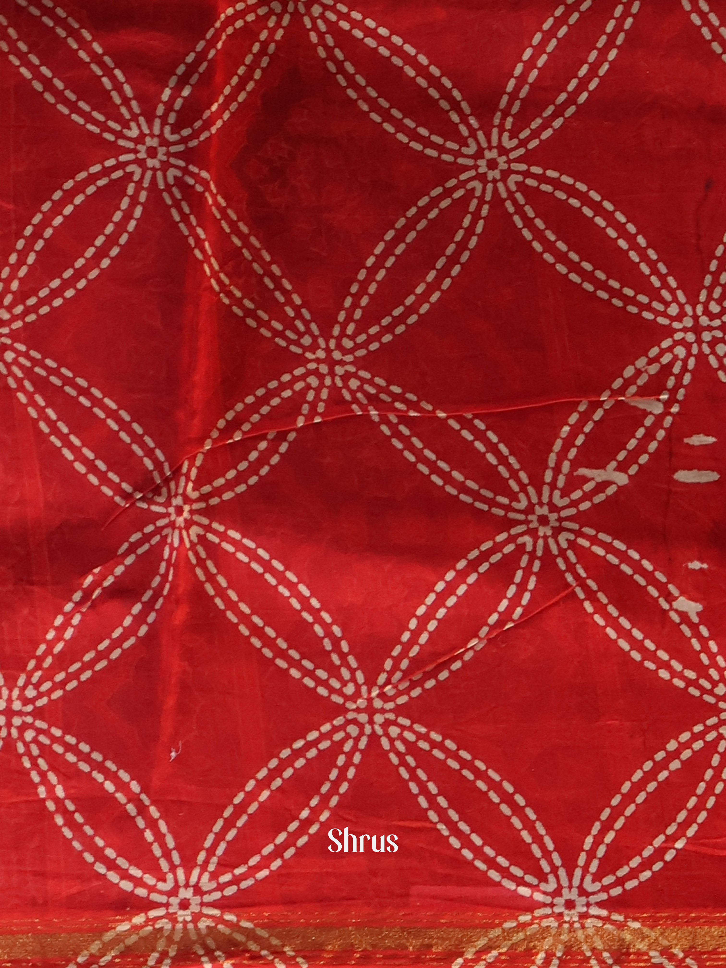 Black & Red- Maheshwari silkcotton Saree - Shop on Shrus.com