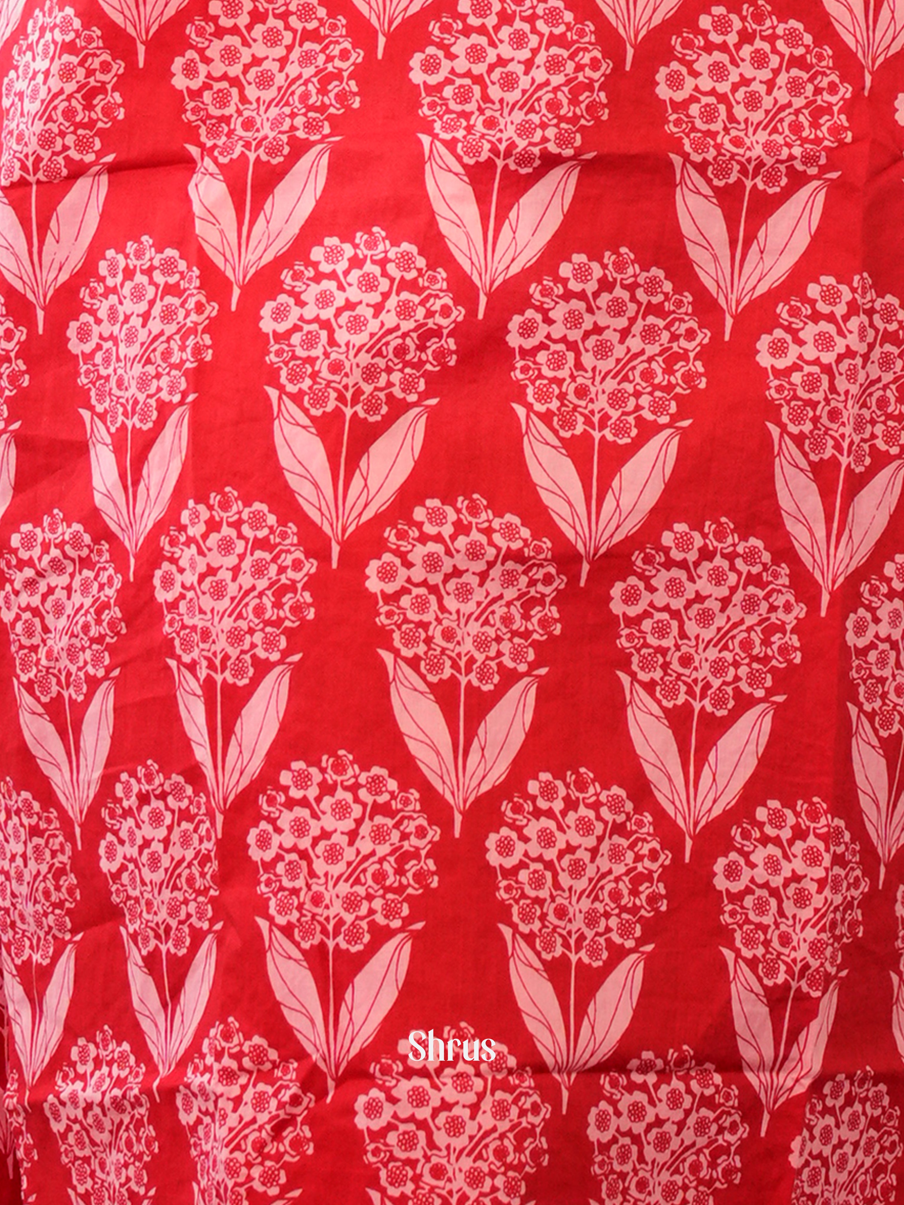 Red-3pc Cotton Readymade Suits - Shop on Shrus.com