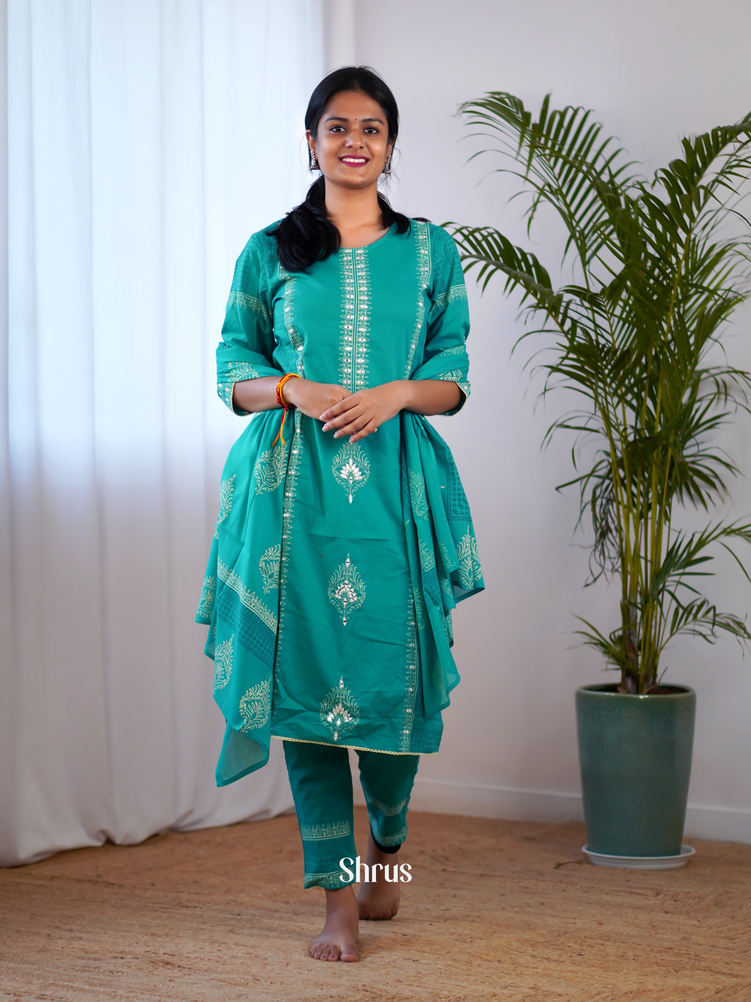 Teal - 3pc Readymade Suits - Shop on Shrus.com