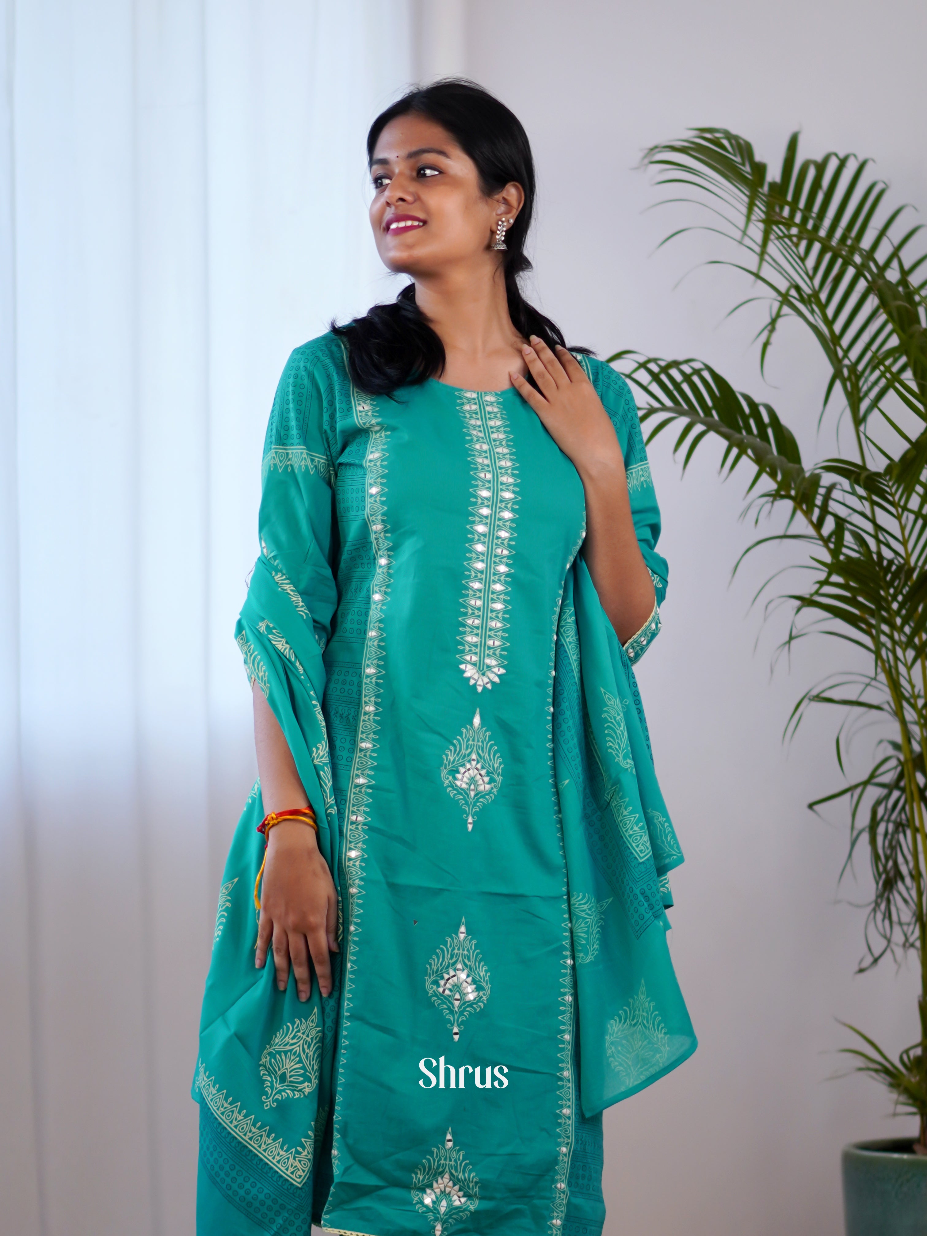 Teal - 3pc Readymade Suits - Shop on Shrus.com