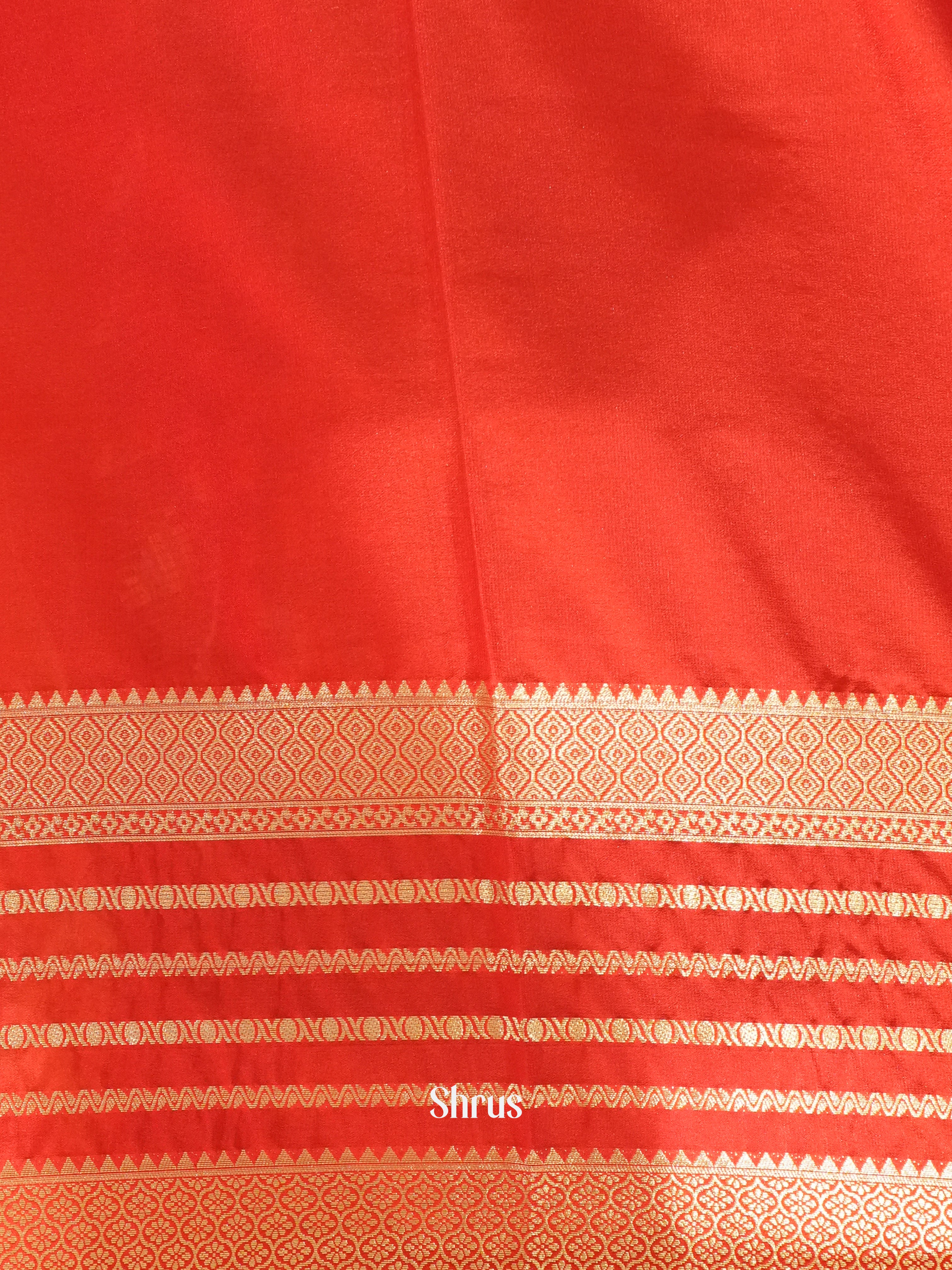 Cream & Red - Mysoresilk-halfpure Saree - Shop on Shrus.com