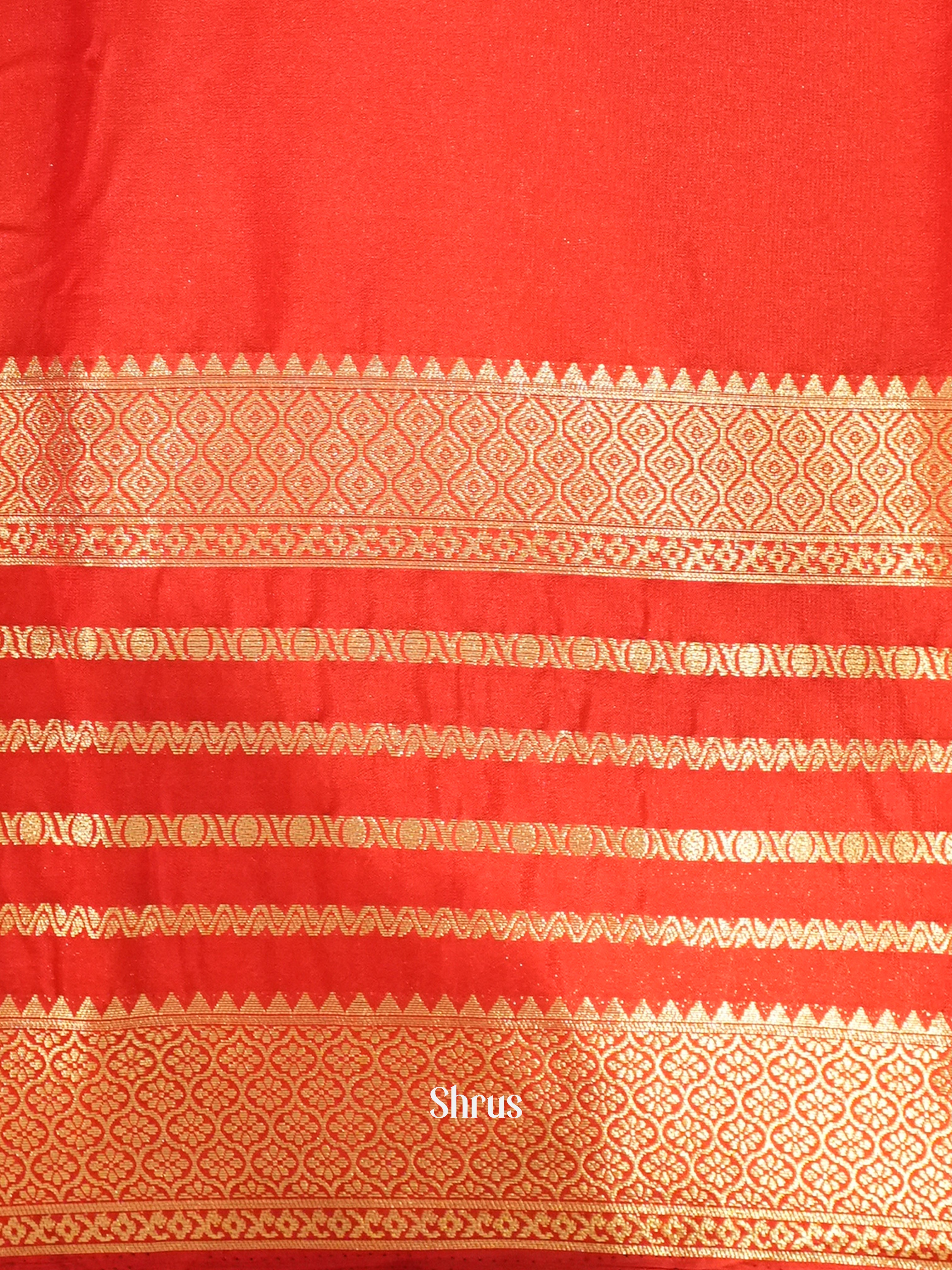 Green & Red- Mysoresilk-halfpure Saree - Shop on Shrus.com