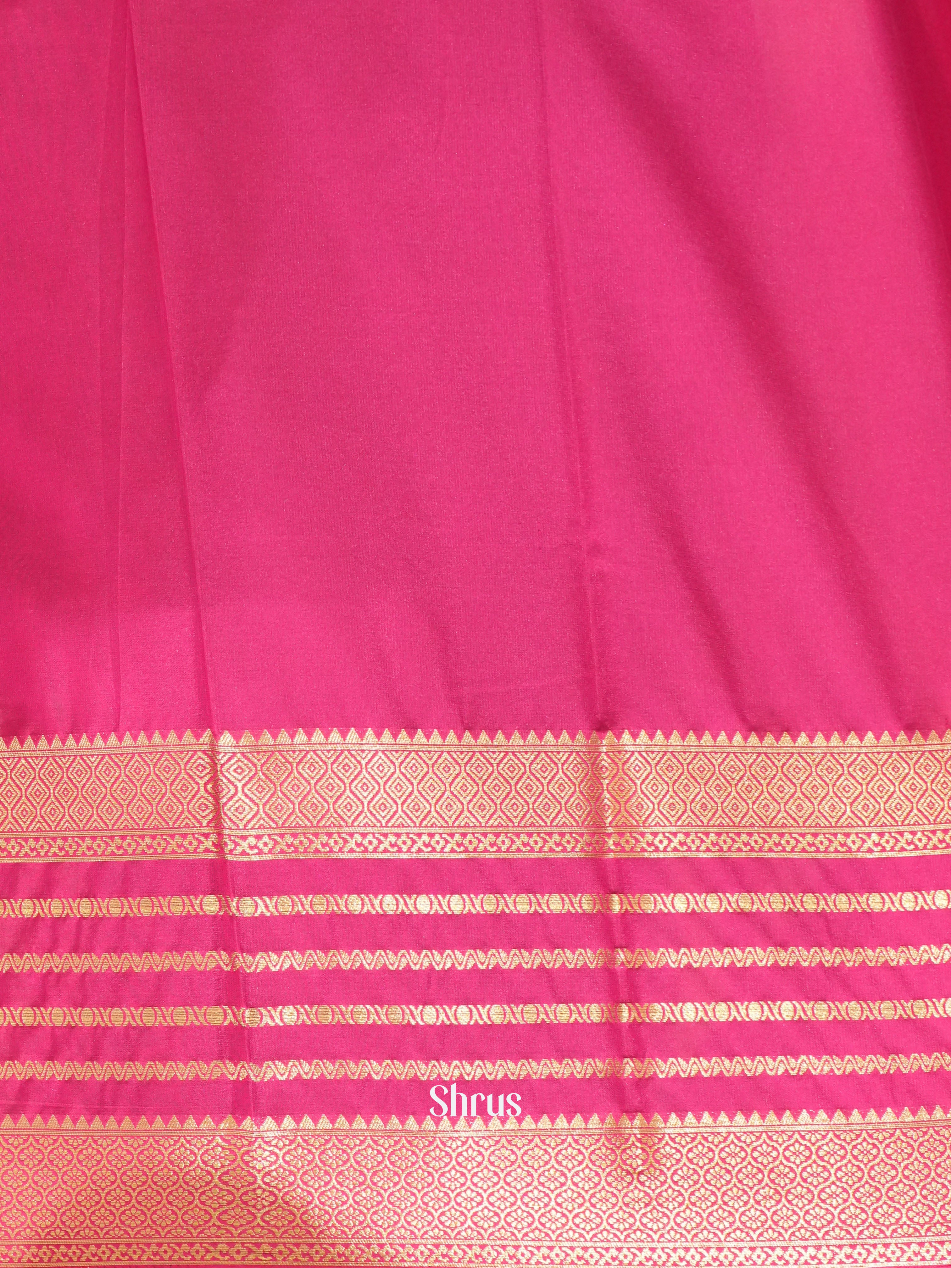 Blue & Pink- Mysoresilk-halfpure Saree - Shop on Shrus.com