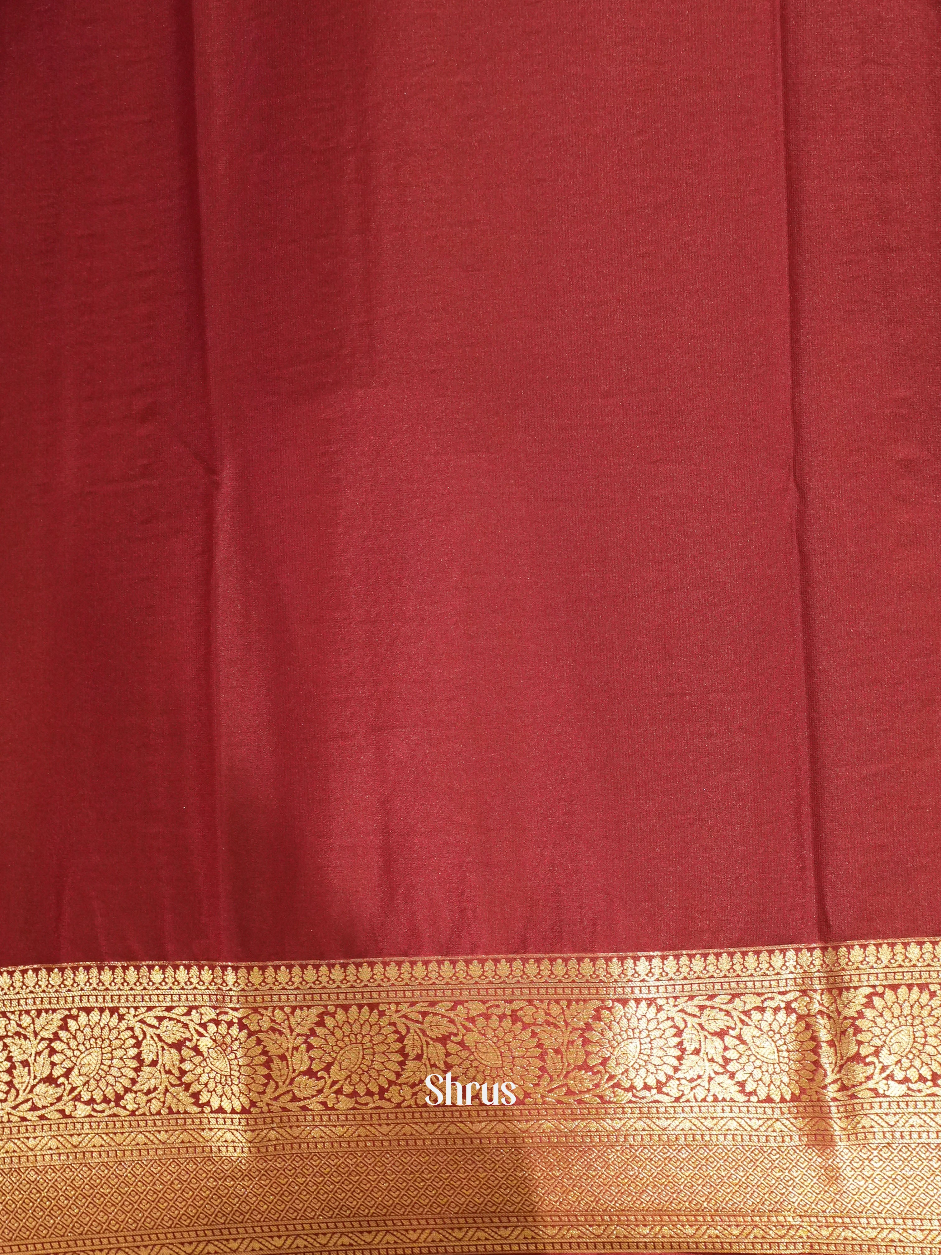 Maroon - Mysoresilk-halfpure Saree - Shop on Shrus.com