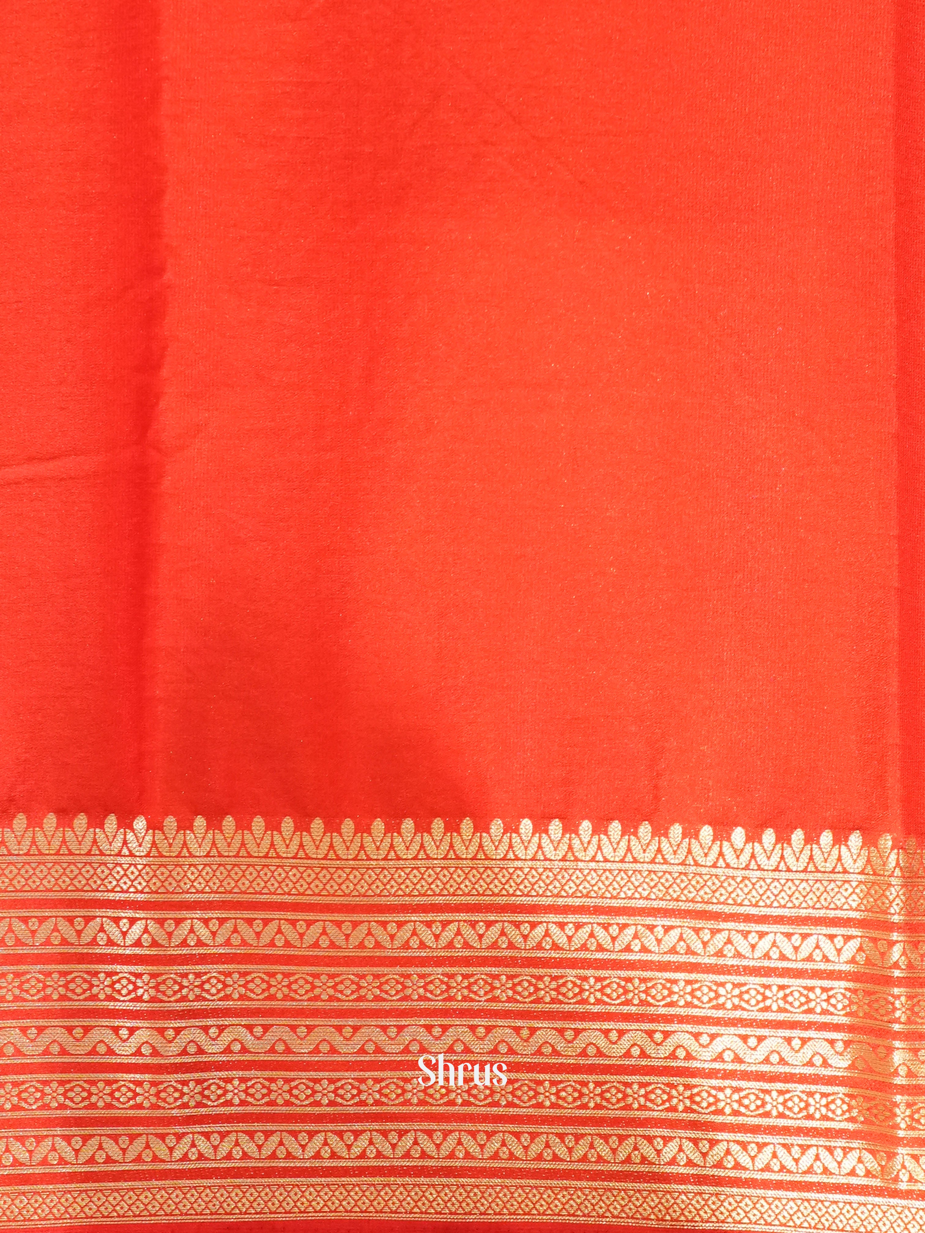 Cream & Red - Mysoresilk-halfpure Saree - Shop on Shrus.com