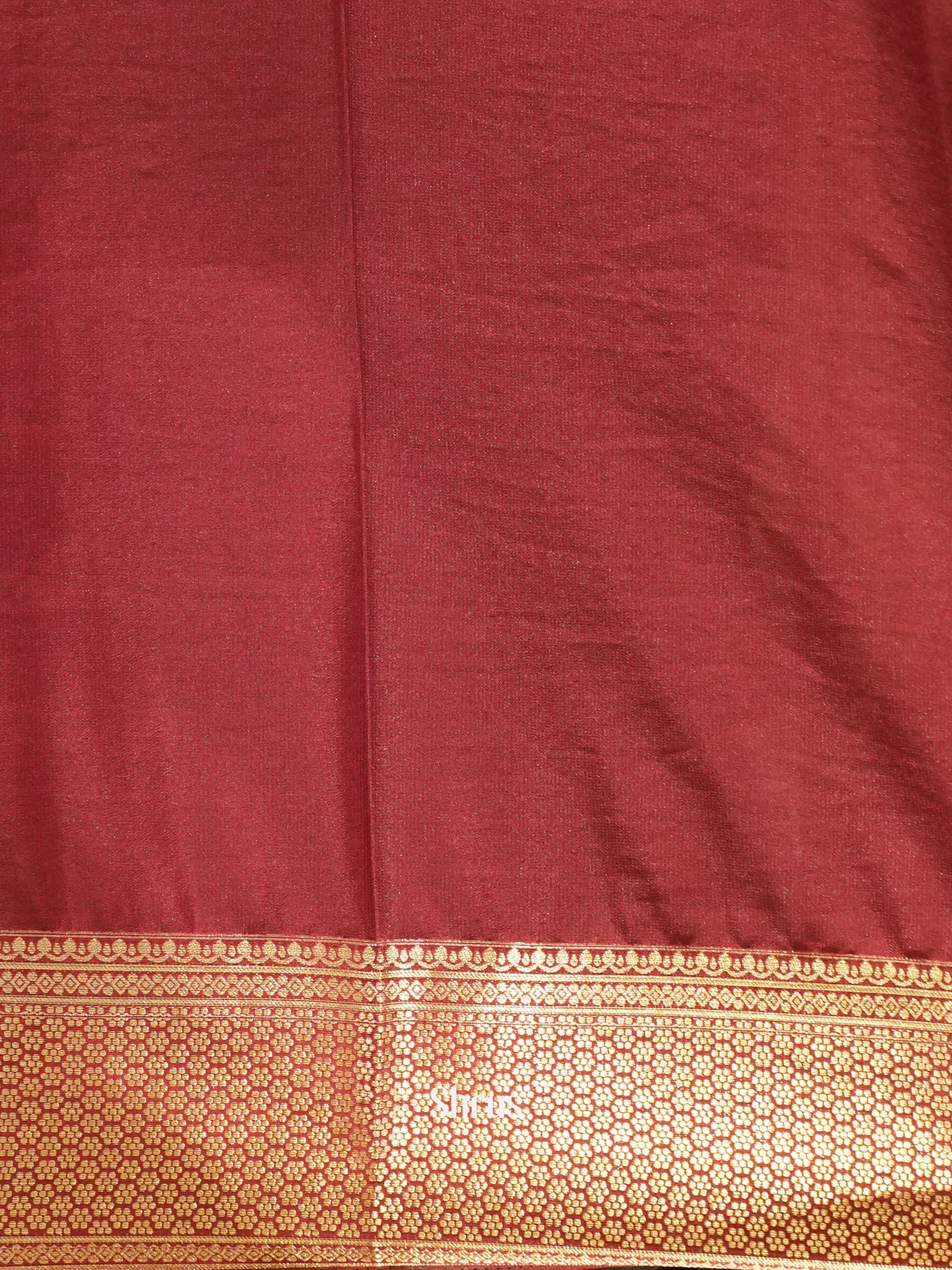 Maroon - Mysoresilk-halfpure Saree - Shop on Shrus.com
