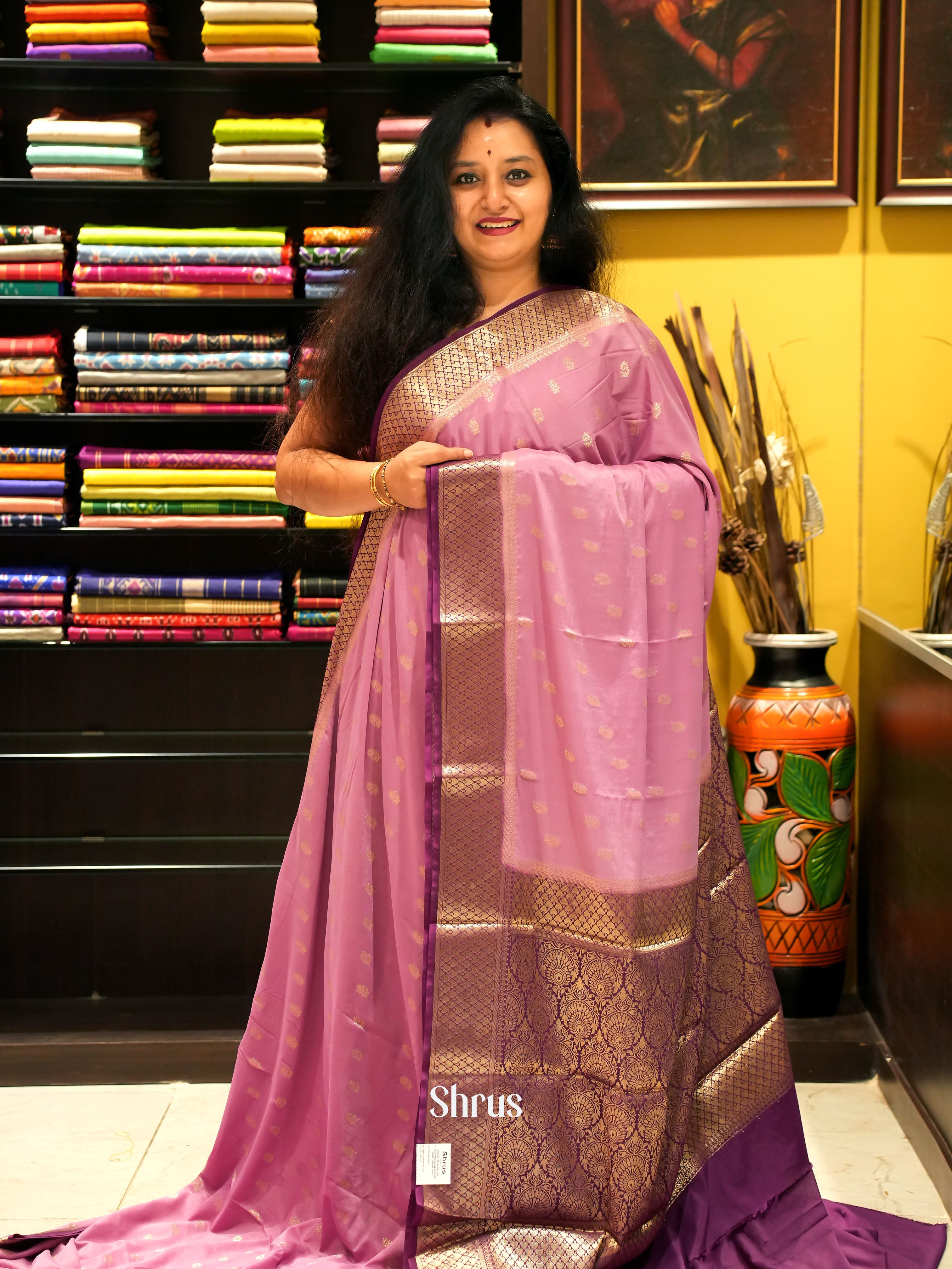 Onion Pink & Purple - Mysoresilk-halfpure - Shop on Shrus.com