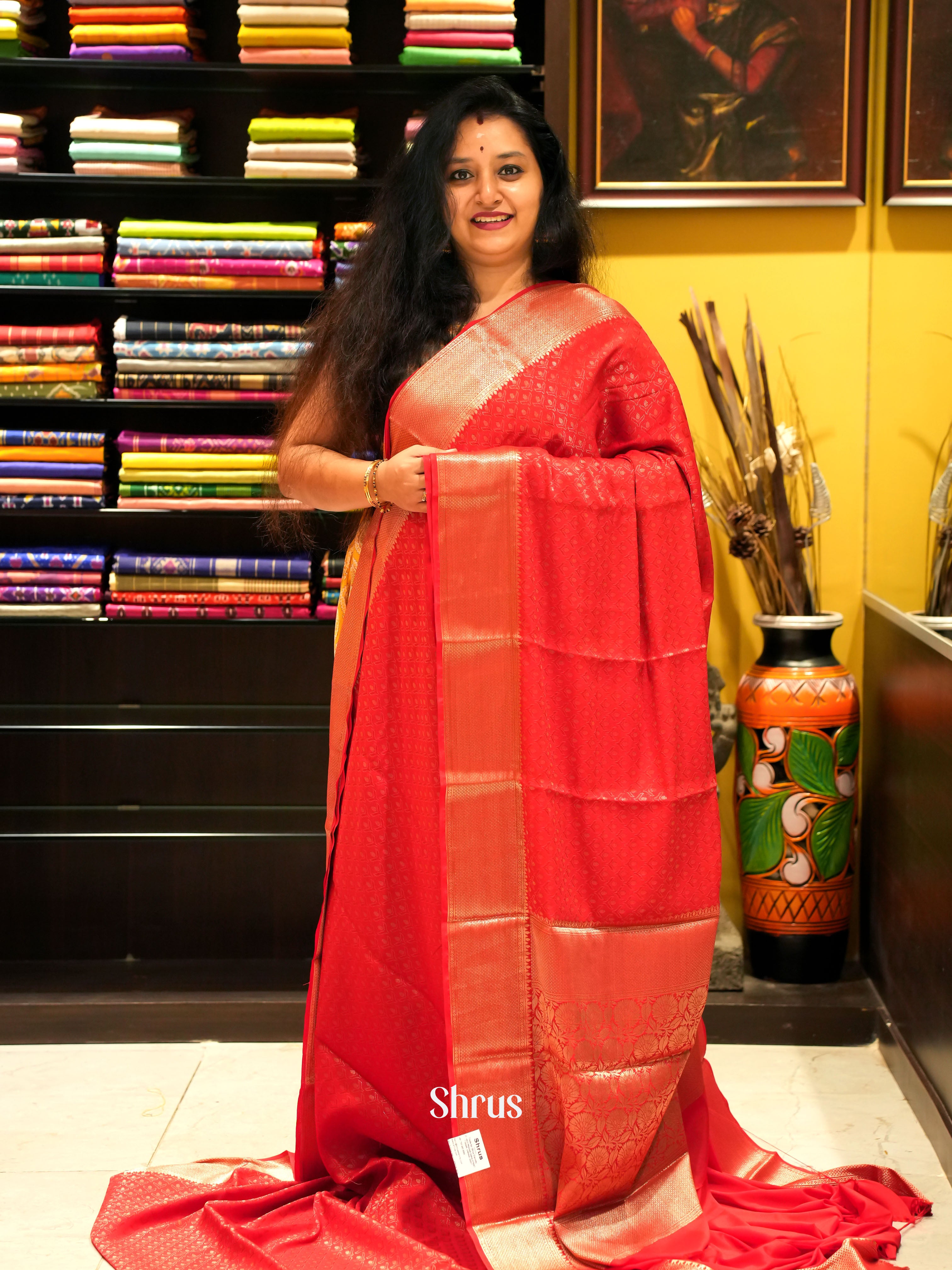 Red - Mysoresilk-halfpure - Shop on Shrus.com