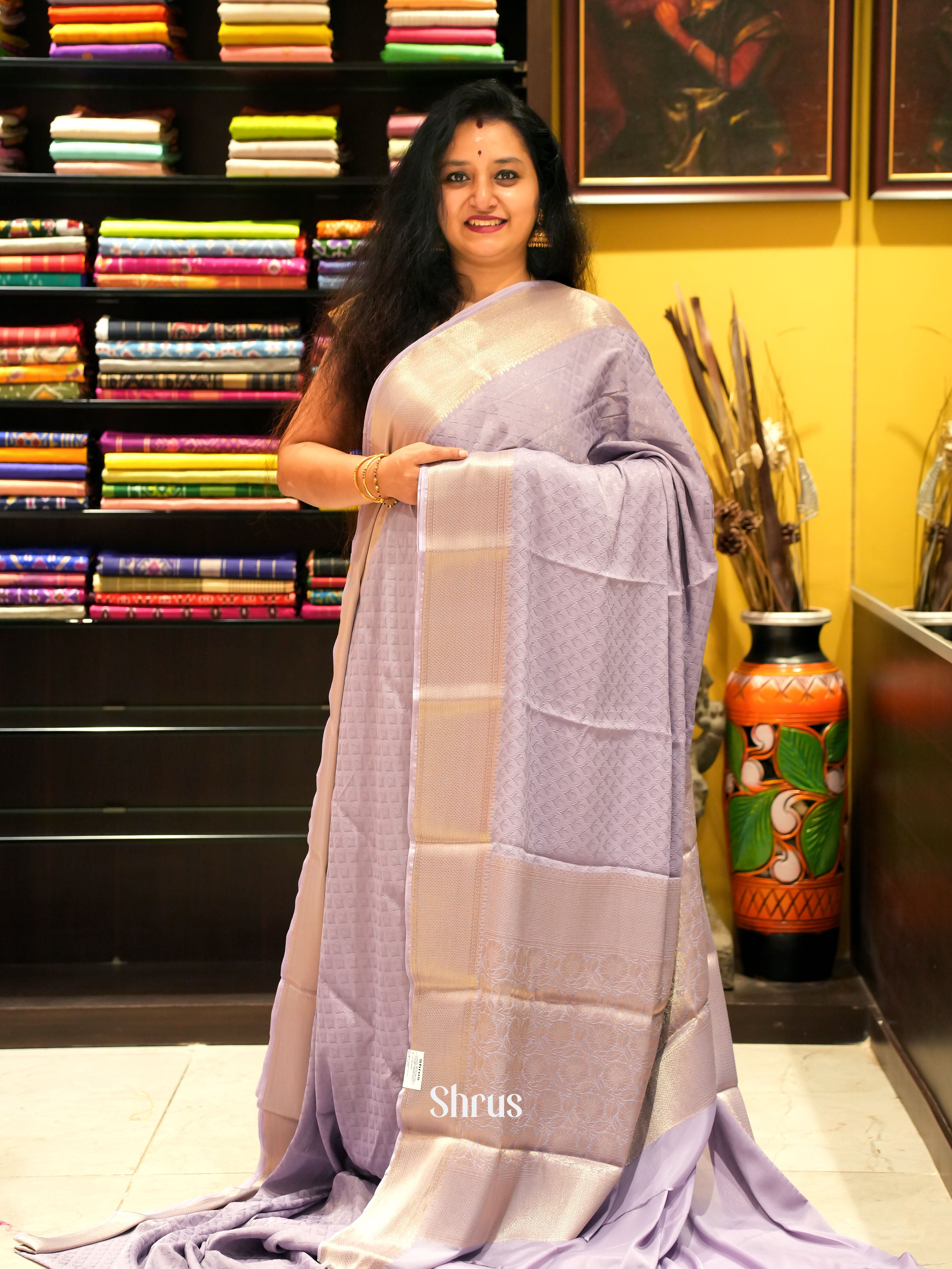Mild Lavender - Mysoresilk-halfpure - Shop on Shrus.com