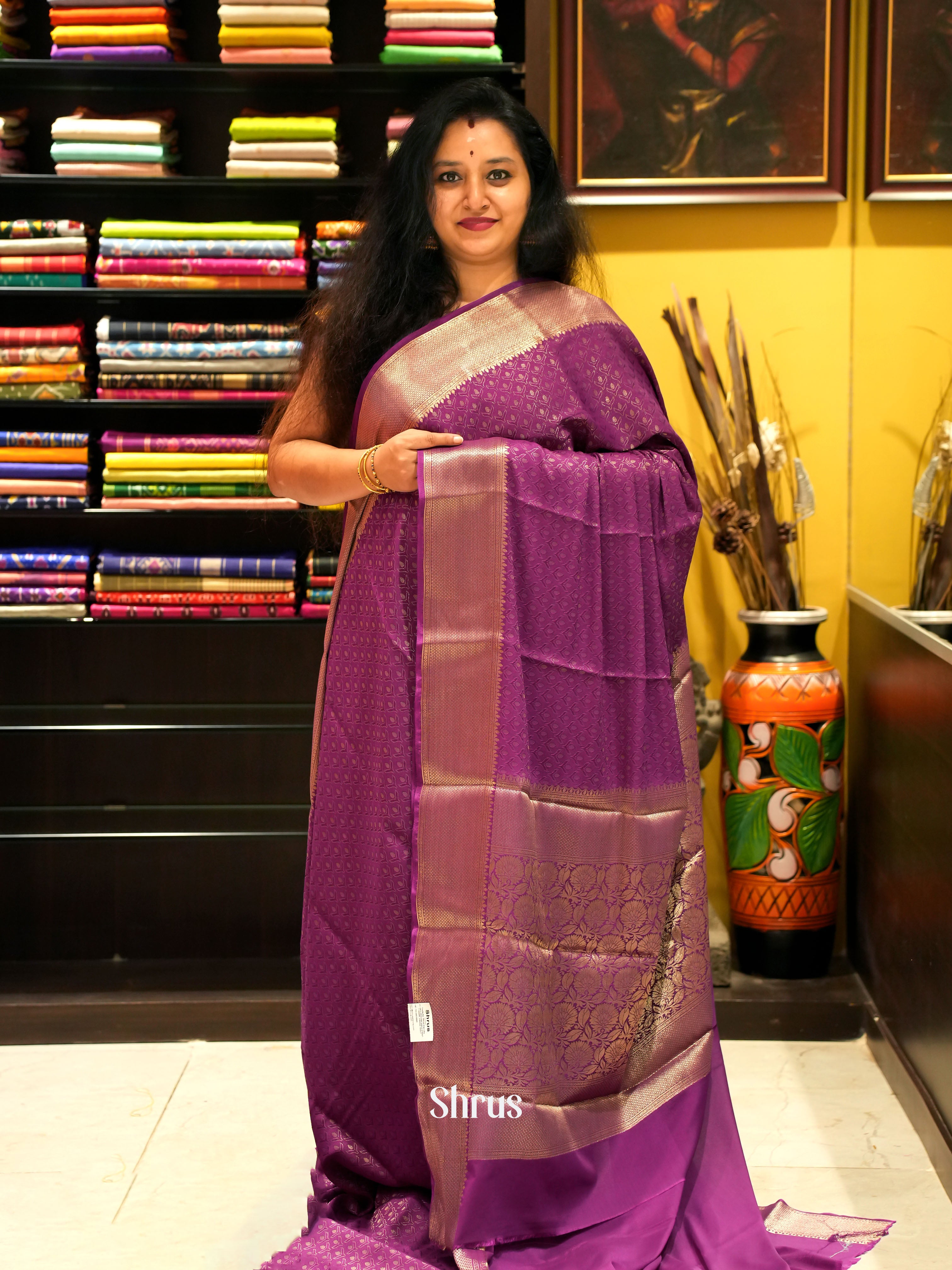Purple - Mysoresilk-halfpure - Shop on Shrus.com