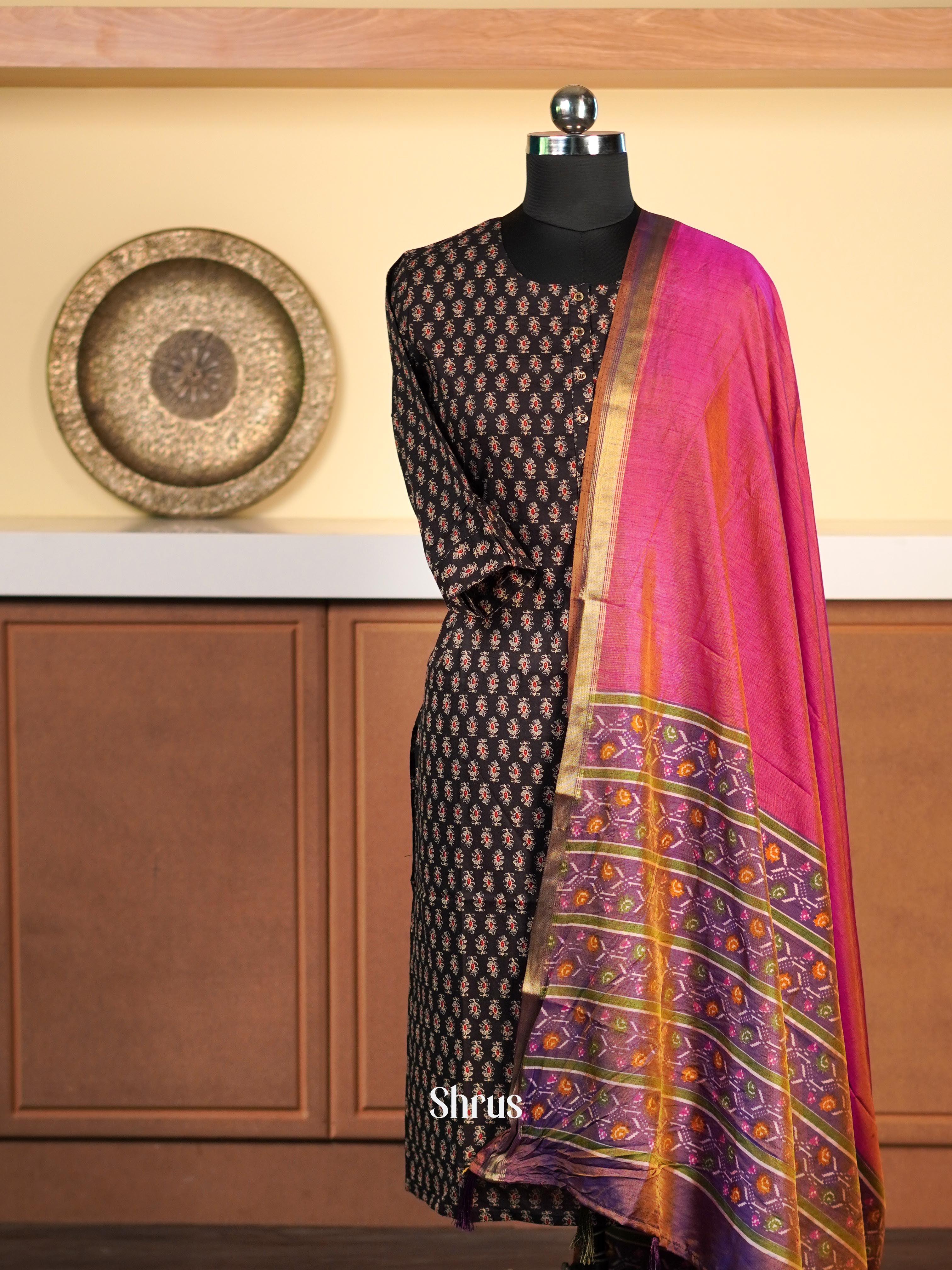 Pink & Purple - Semi Patola Dupatta - Shop on Shrus.com