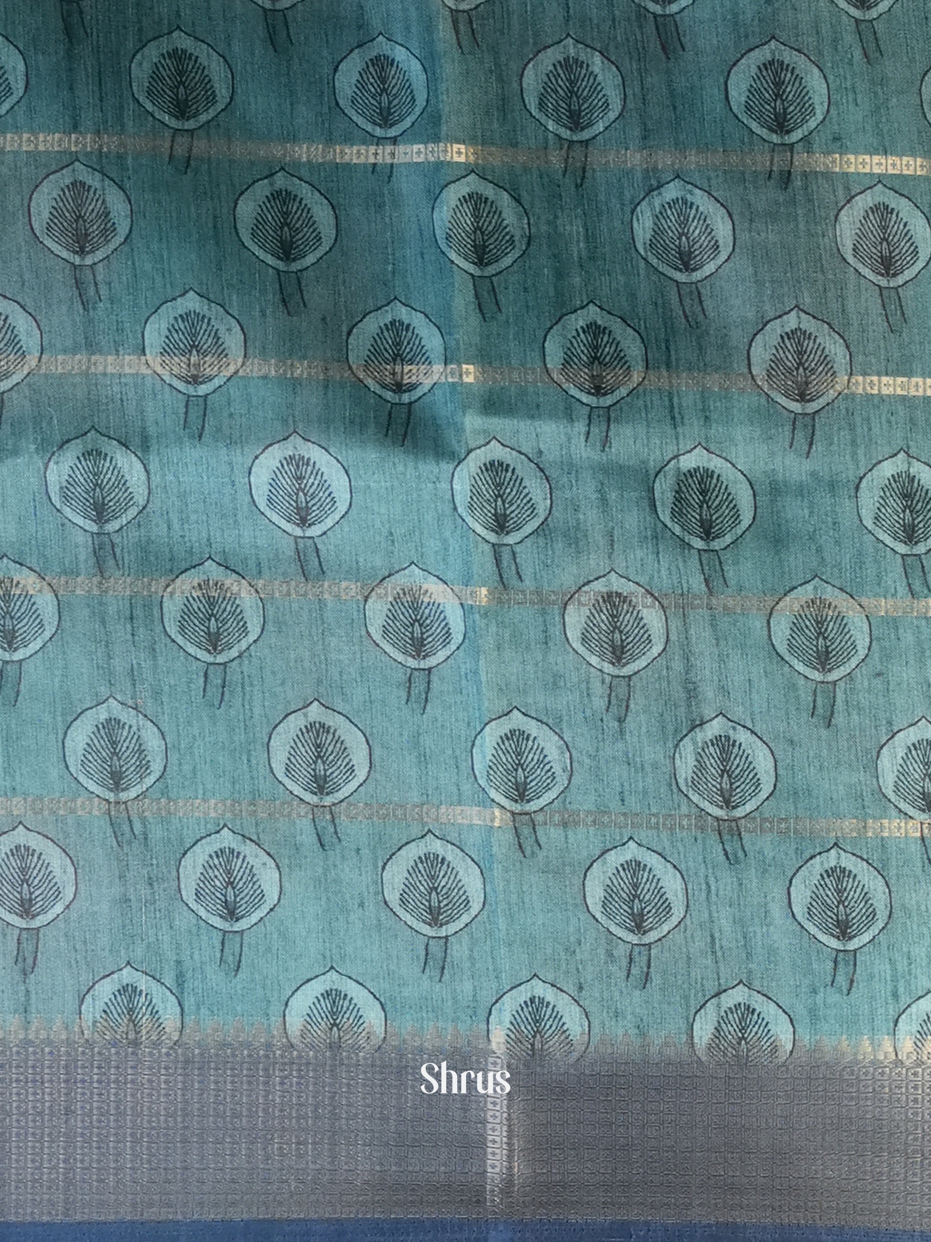 Blue - Semi Crepe Saree - Shop on Shrus.com